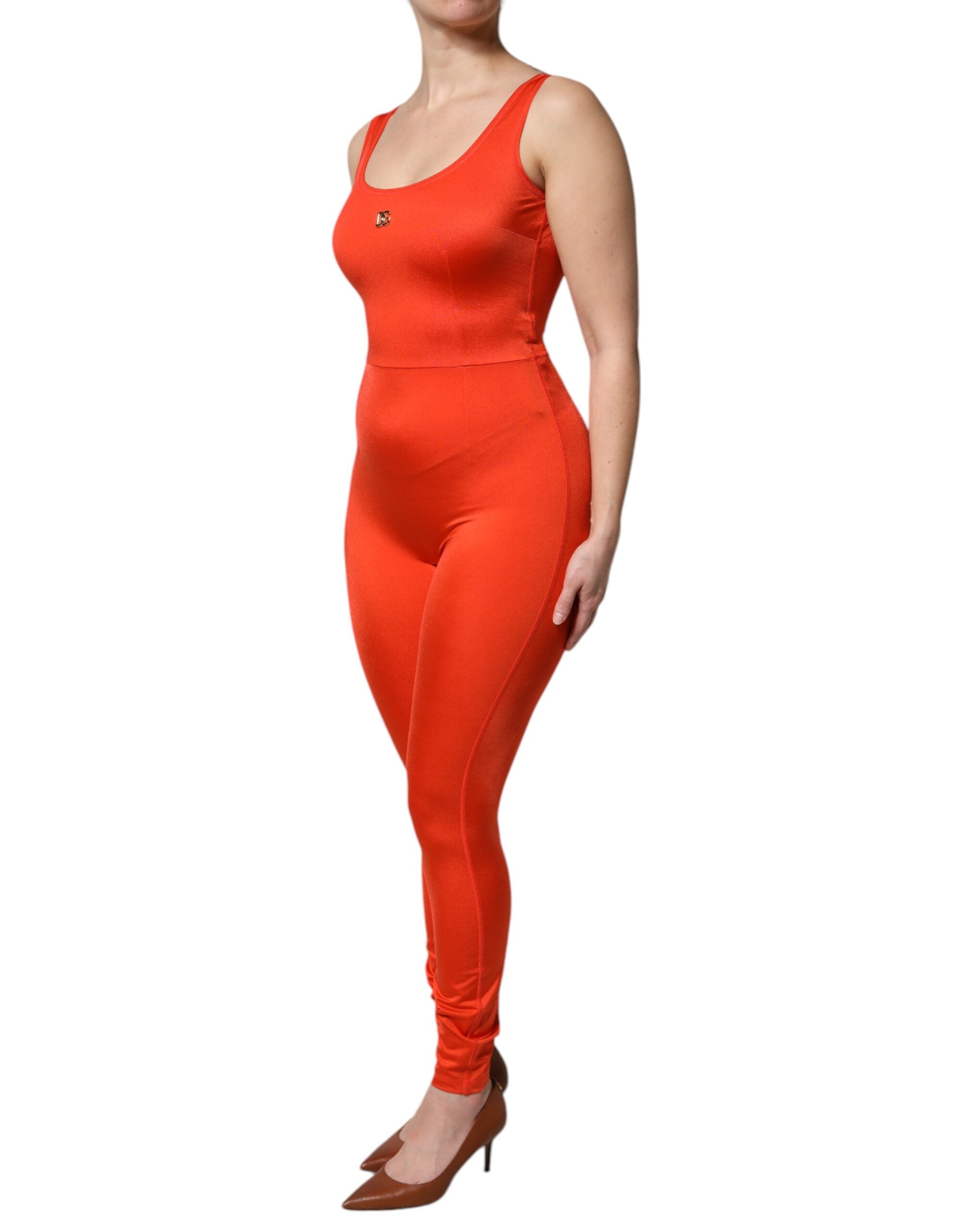 Dolce & Gabbana Orange Sleeveless Bodycon Jumpsuit Dress Dolce & Gabbana