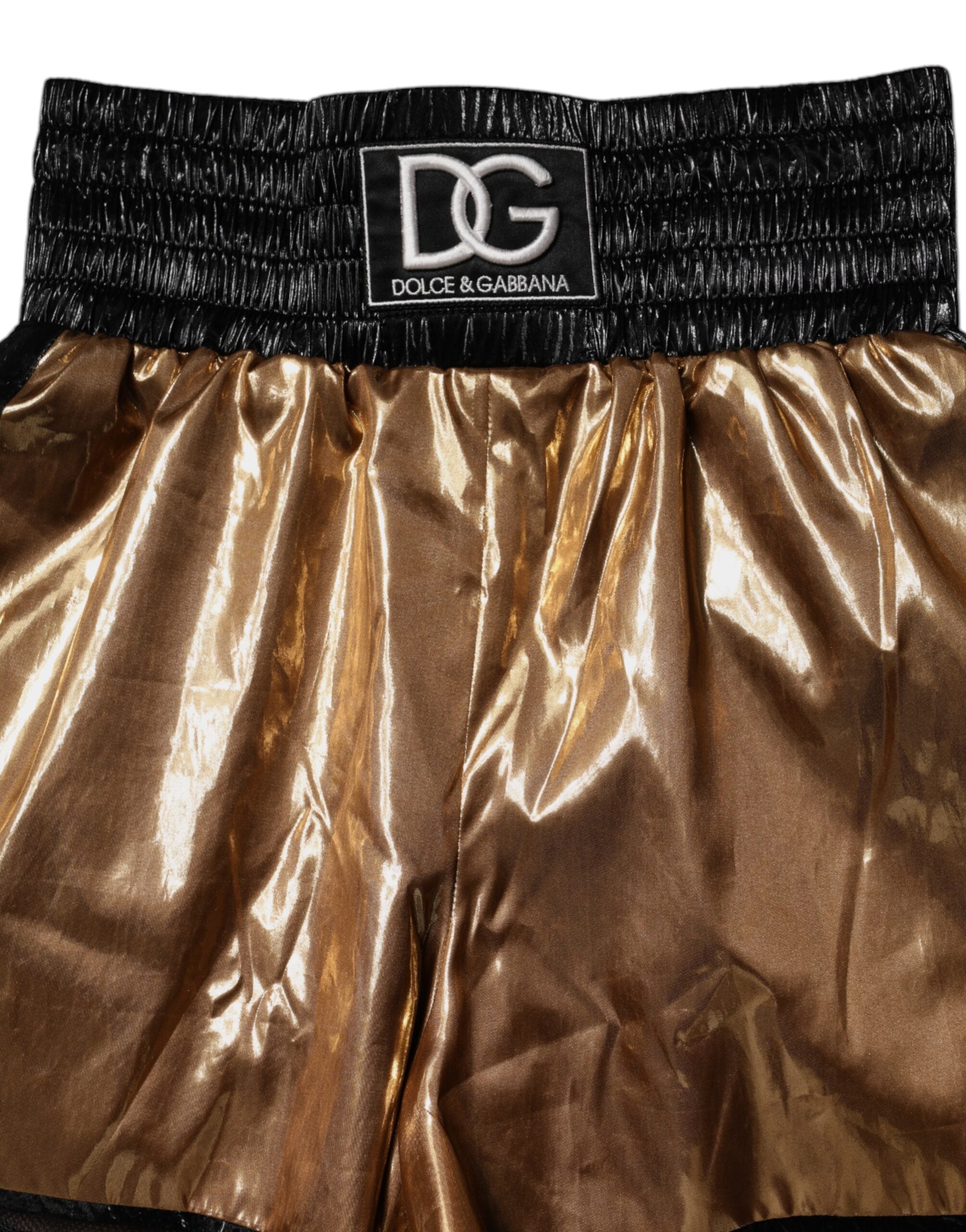 Dolce & Gabbana Metallic Gold High Waist Women Hotpants Short Dolce & Gabbana