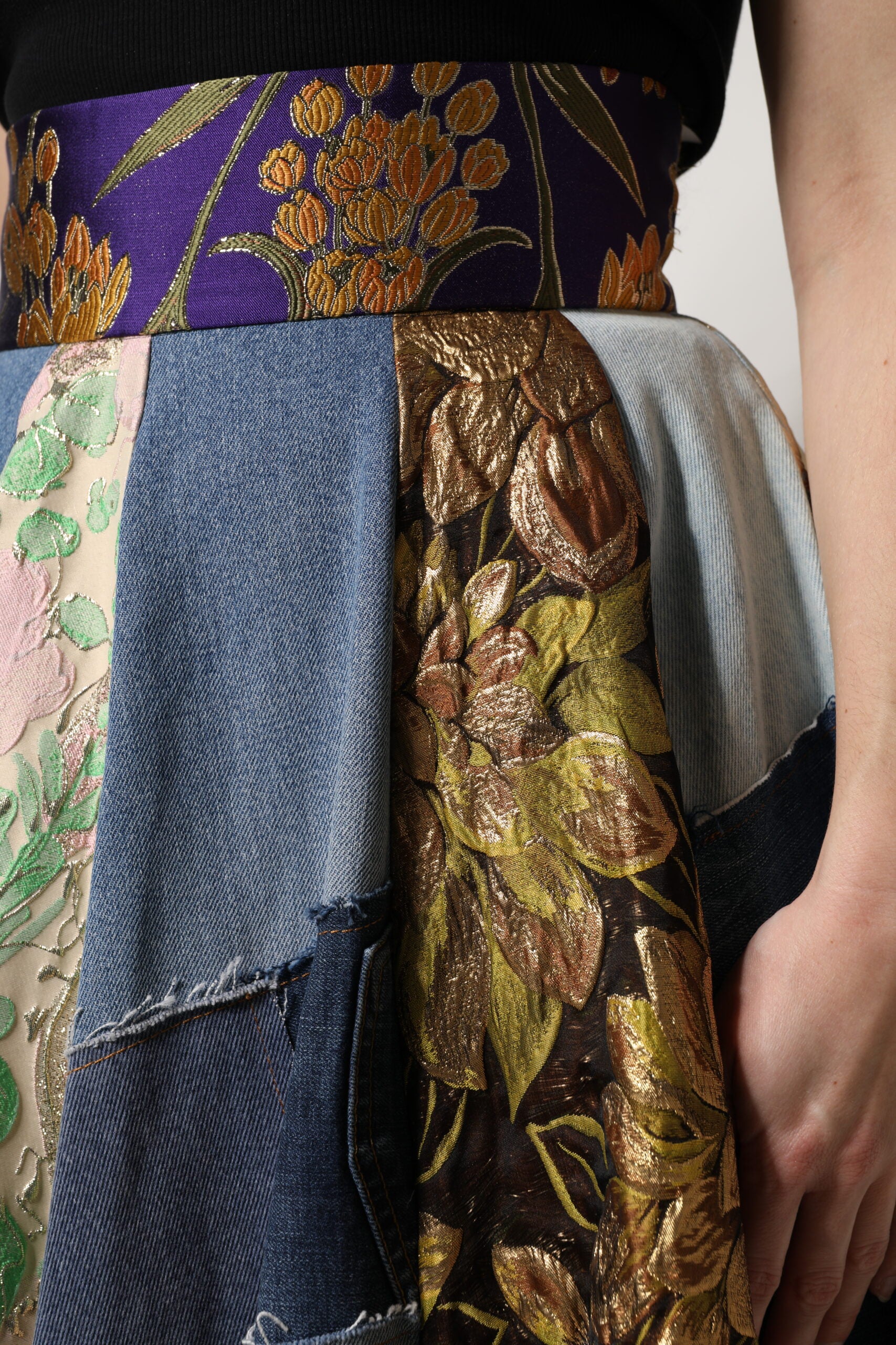 Dolce & Gabbana Multicolor Patchwork High Waisted Midi Skirt Dolce & Gabbana