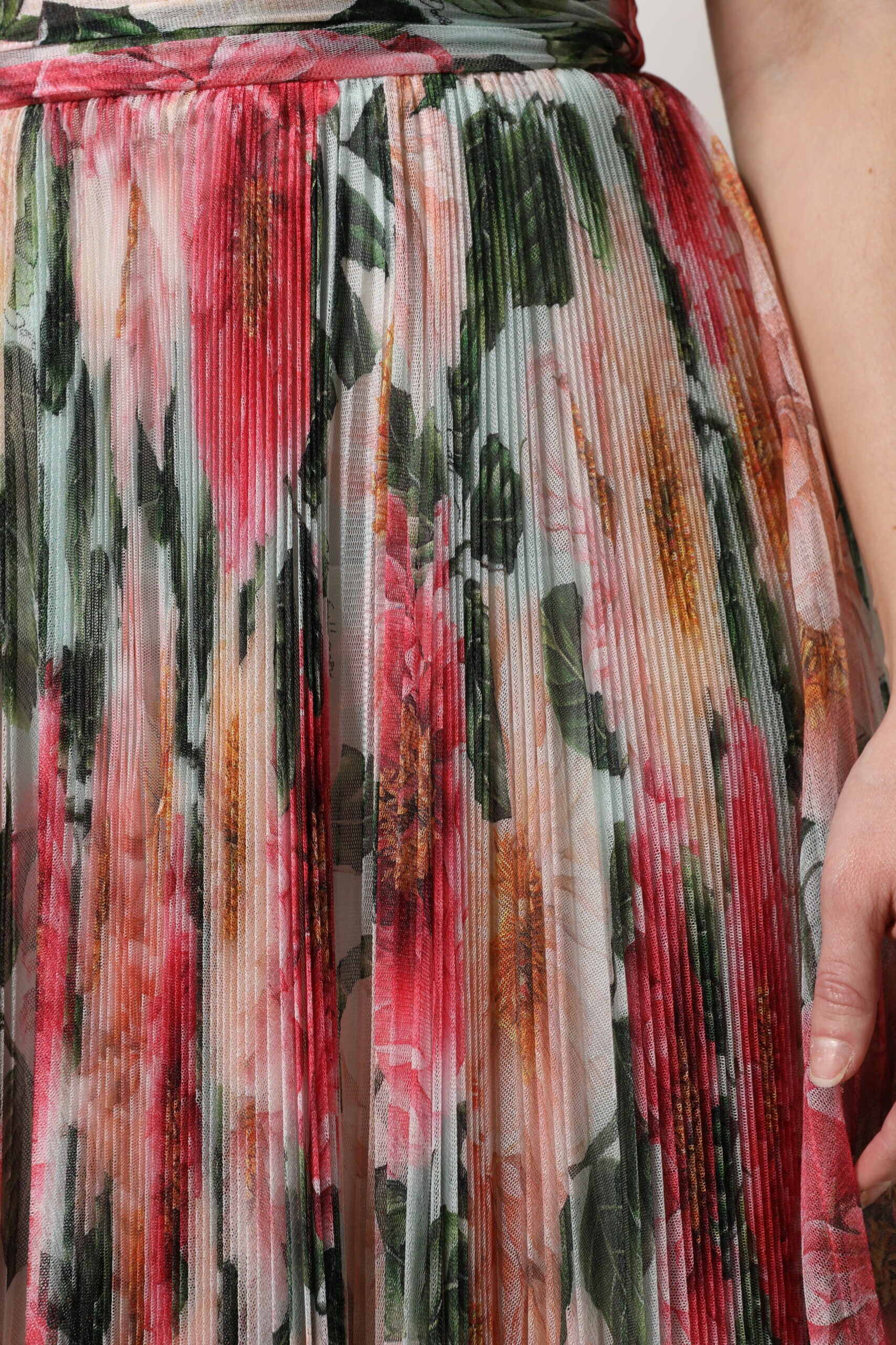 Dolce & Gabbana Multicolor Silk Floral High Waist Midi Skirt Dolce & Gabbana