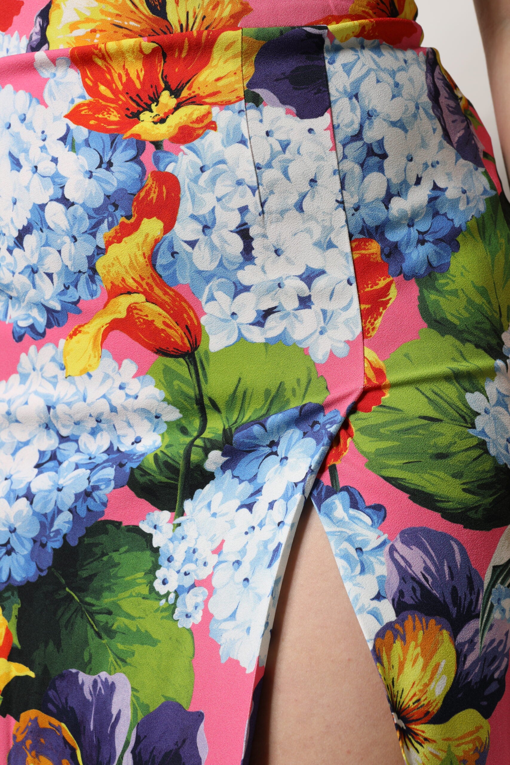 Dolce & Gabbana Multicolor Floral Print High Waist Midi Skirt Dolce & Gabbana