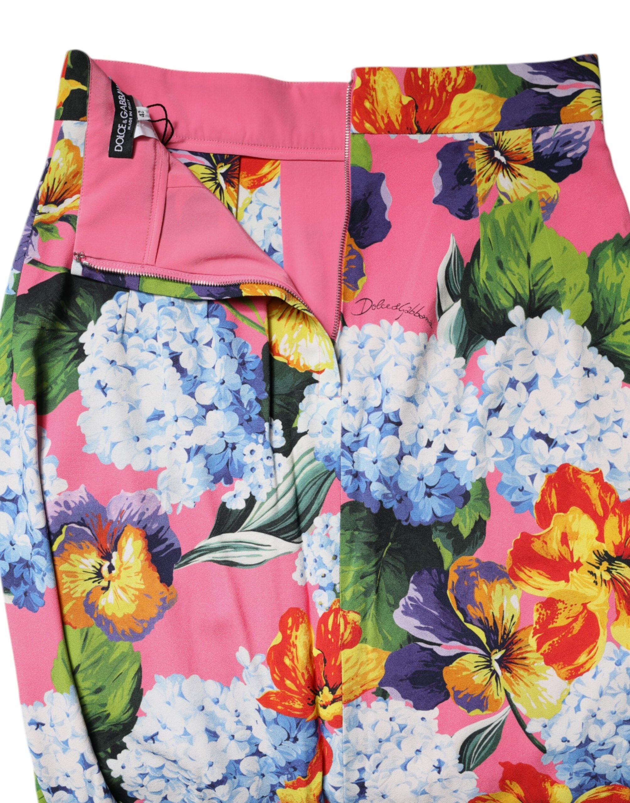 Dolce & Gabbana Multicolor Floral Print High Waist Midi Skirt Dolce & Gabbana