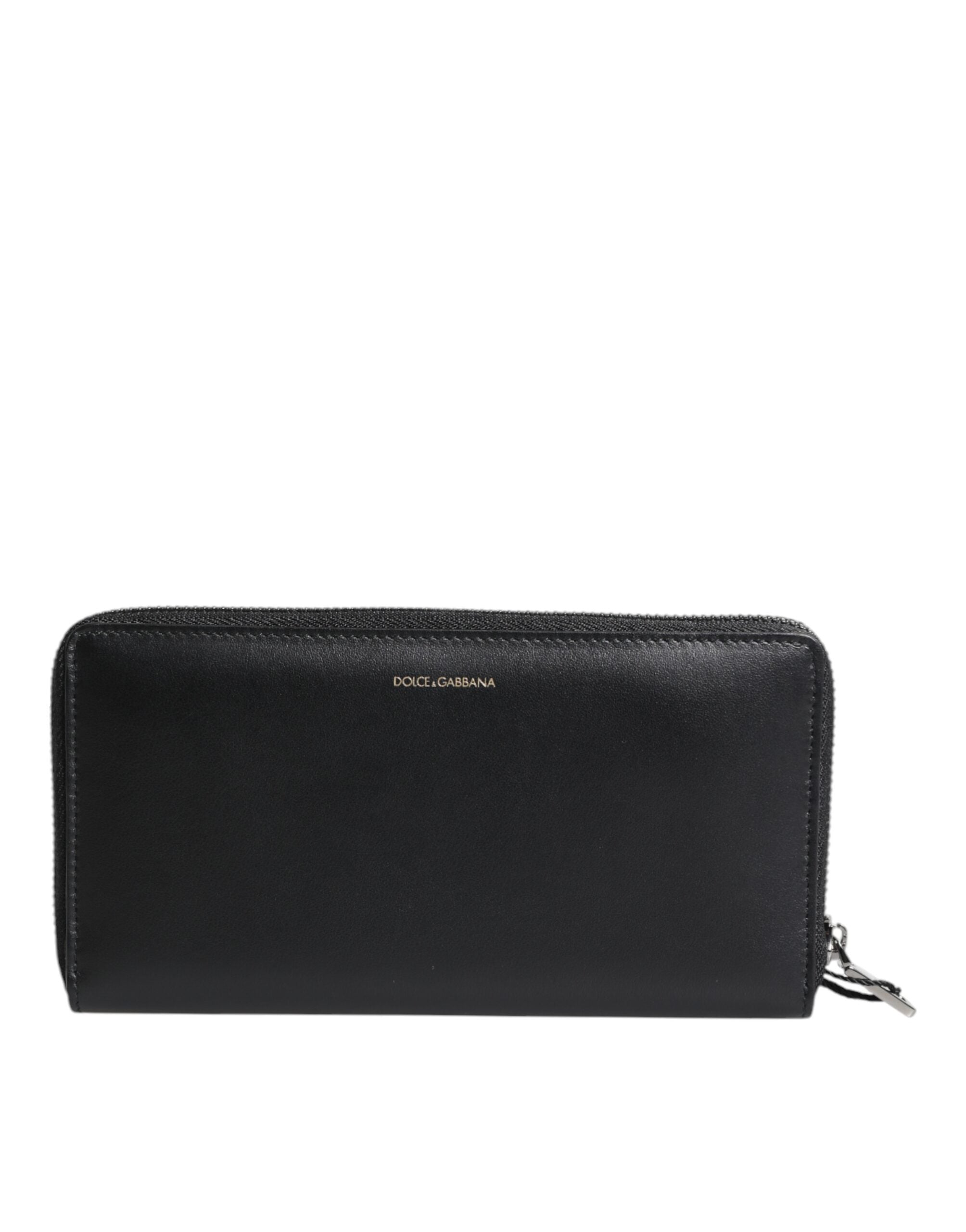 Dolce & Gabbana Black Blue Exotic Leather Embossed Continental Wallet Dolce & Gabbana