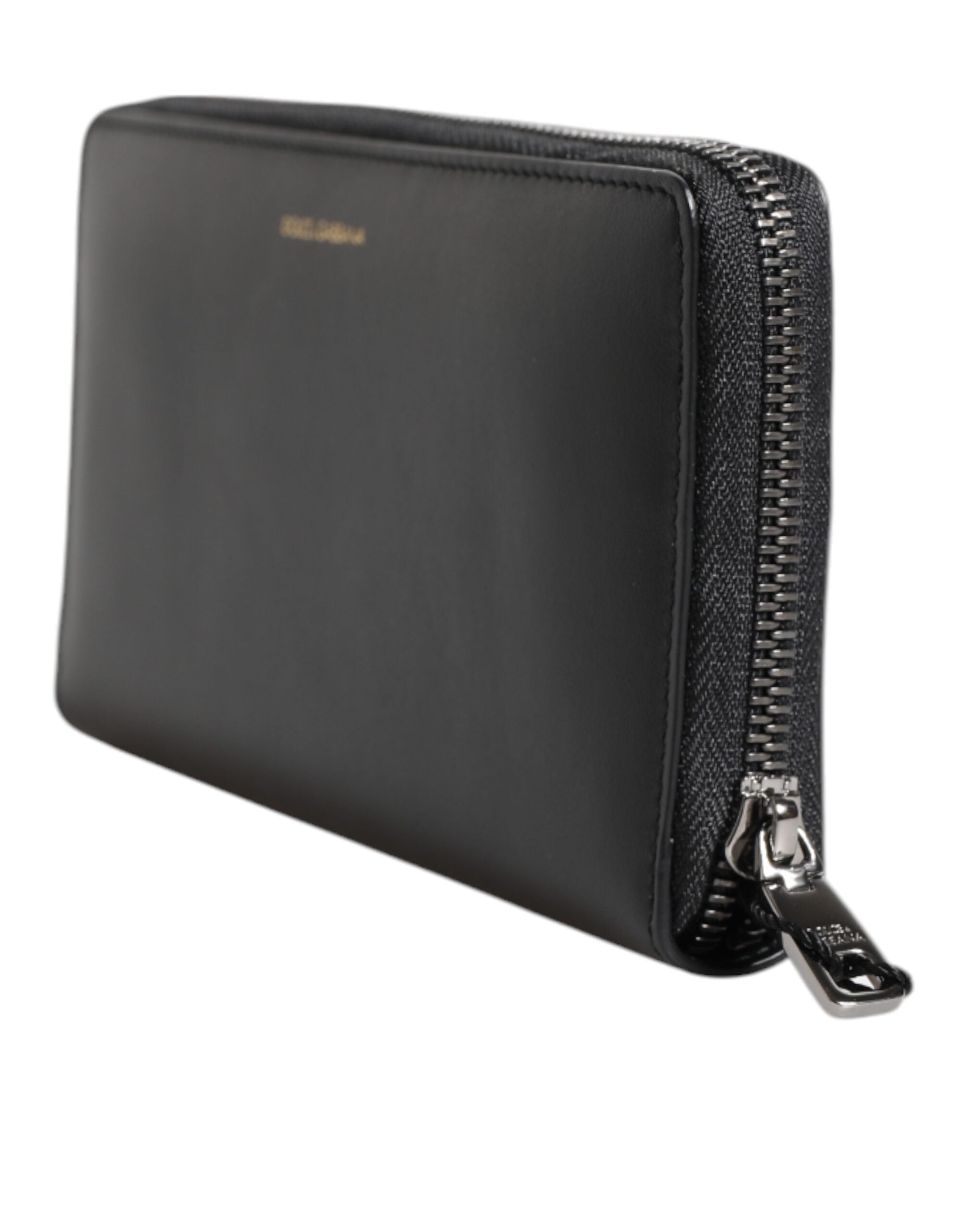 Dolce & Gabbana Black Blue Exotic Leather Embossed Continental Wallet Dolce & Gabbana