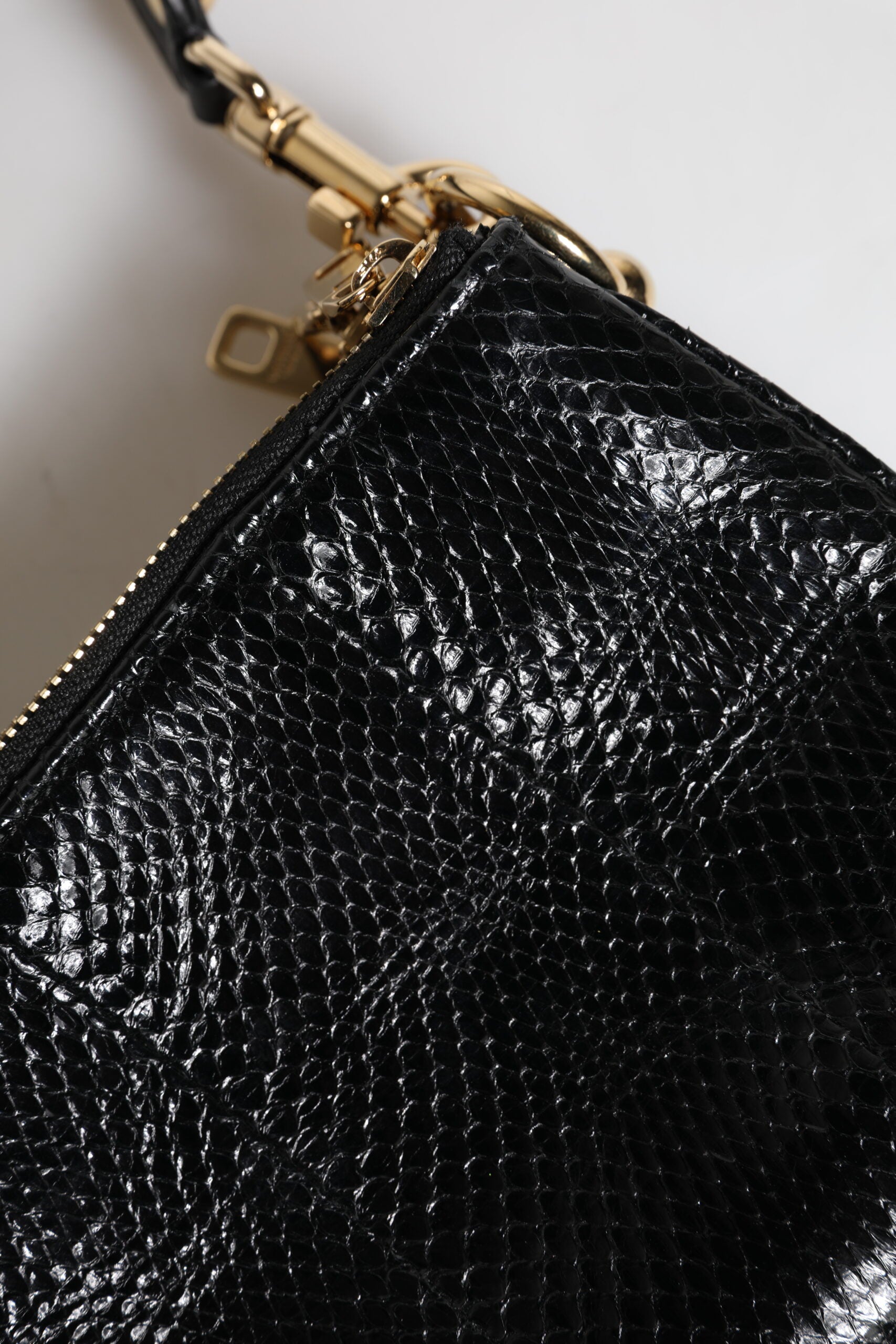 Dolce & Gabbana Black Exotic Leather Shoulder Sling Clutch Bag Dolce & Gabbana