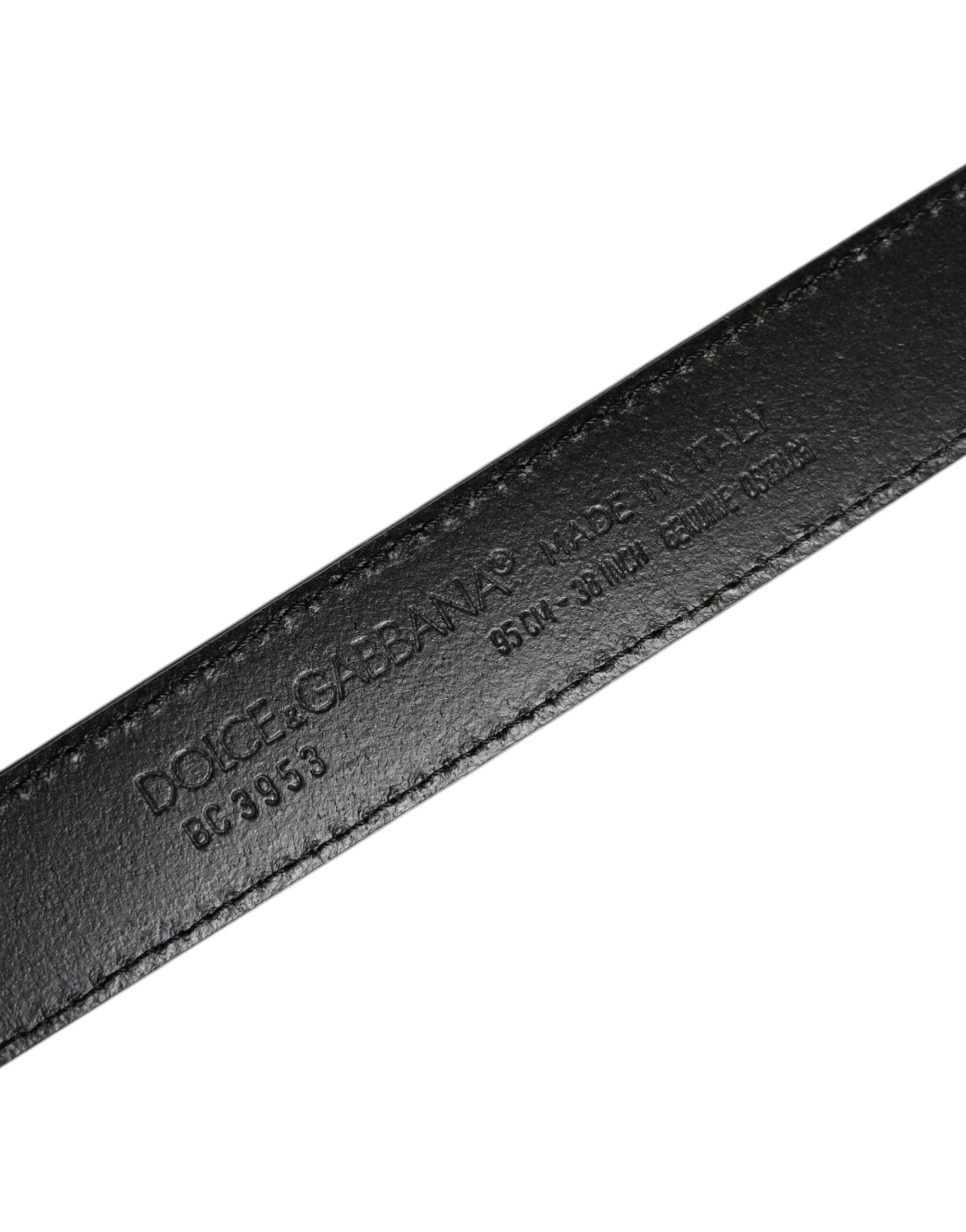 Dolce & Gabbana Green Ostrich Leather Silver Metal Buckle Belt Dolce & Gabbana