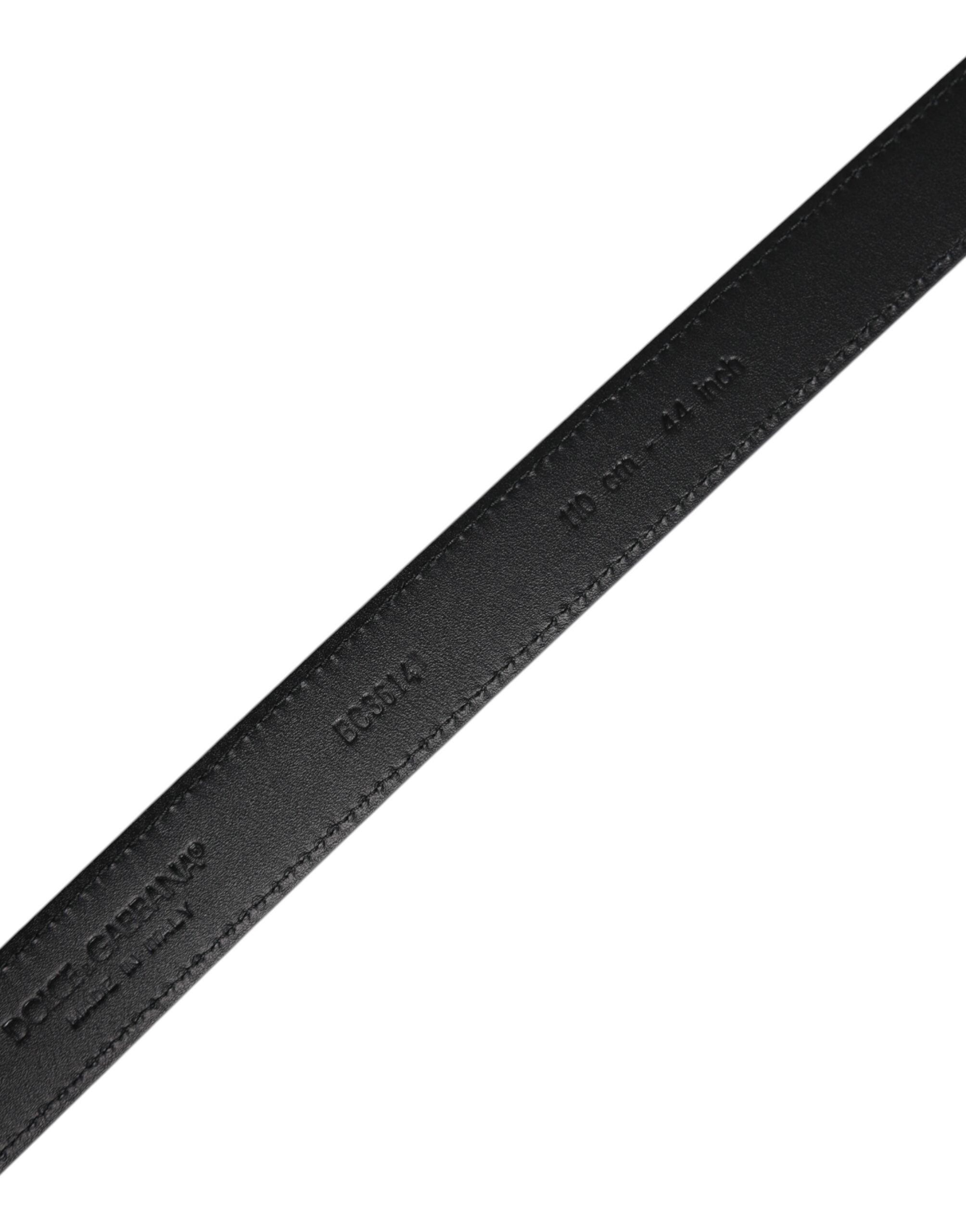 Dolce & Gabbana Black Goat Leather Metal Buckle Classic Belt Dolce & Gabbana