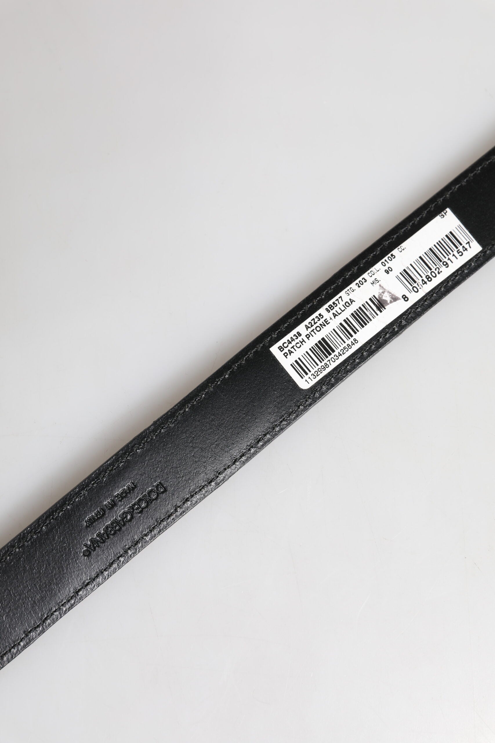 Dolce & Gabbana Black Exotic Leather Metal Logo Buckle Belt Dolce & Gabbana