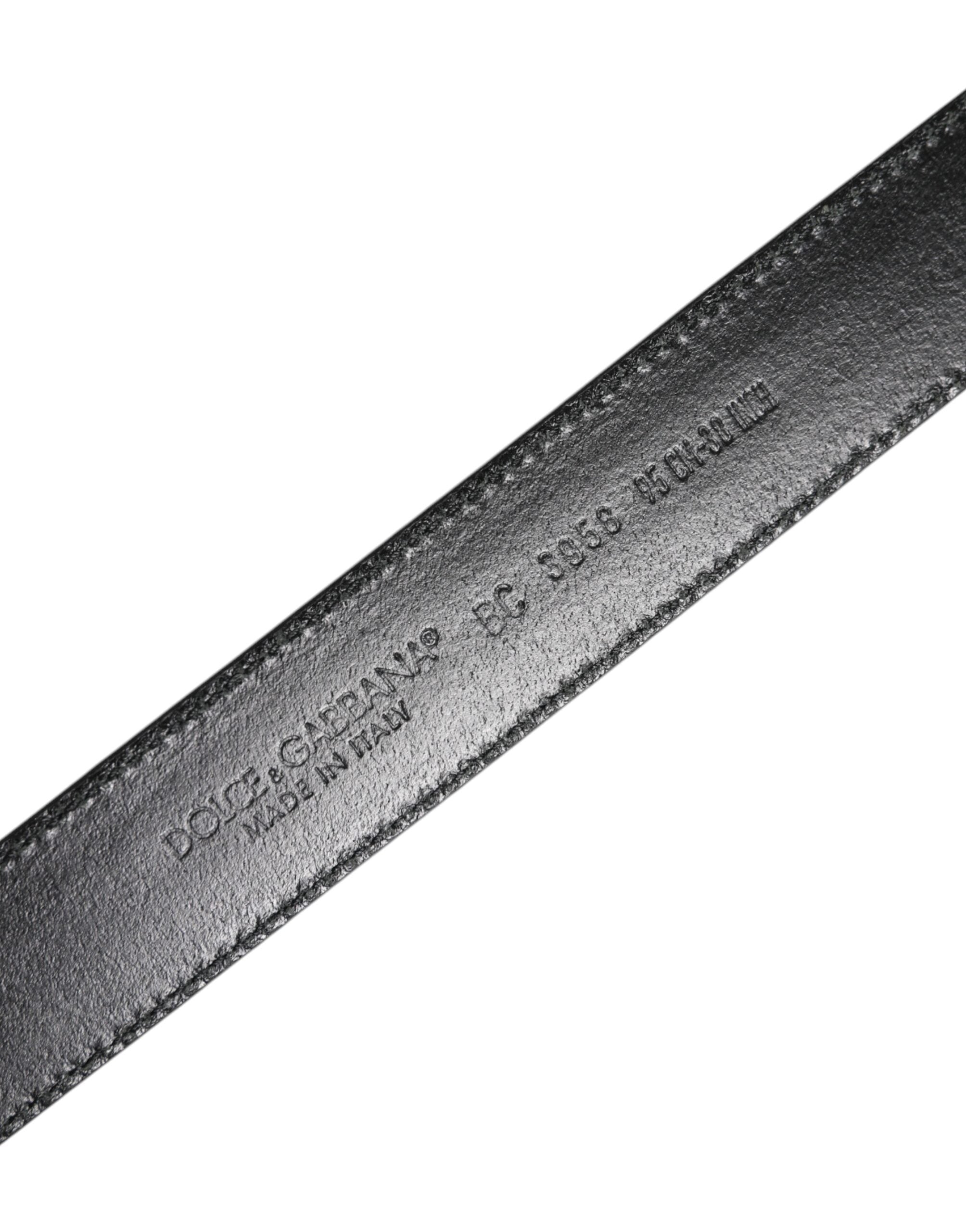 Dolce & Gabbana Black Brown Leather Classic Metal Buckle Belt Dolce & Gabbana