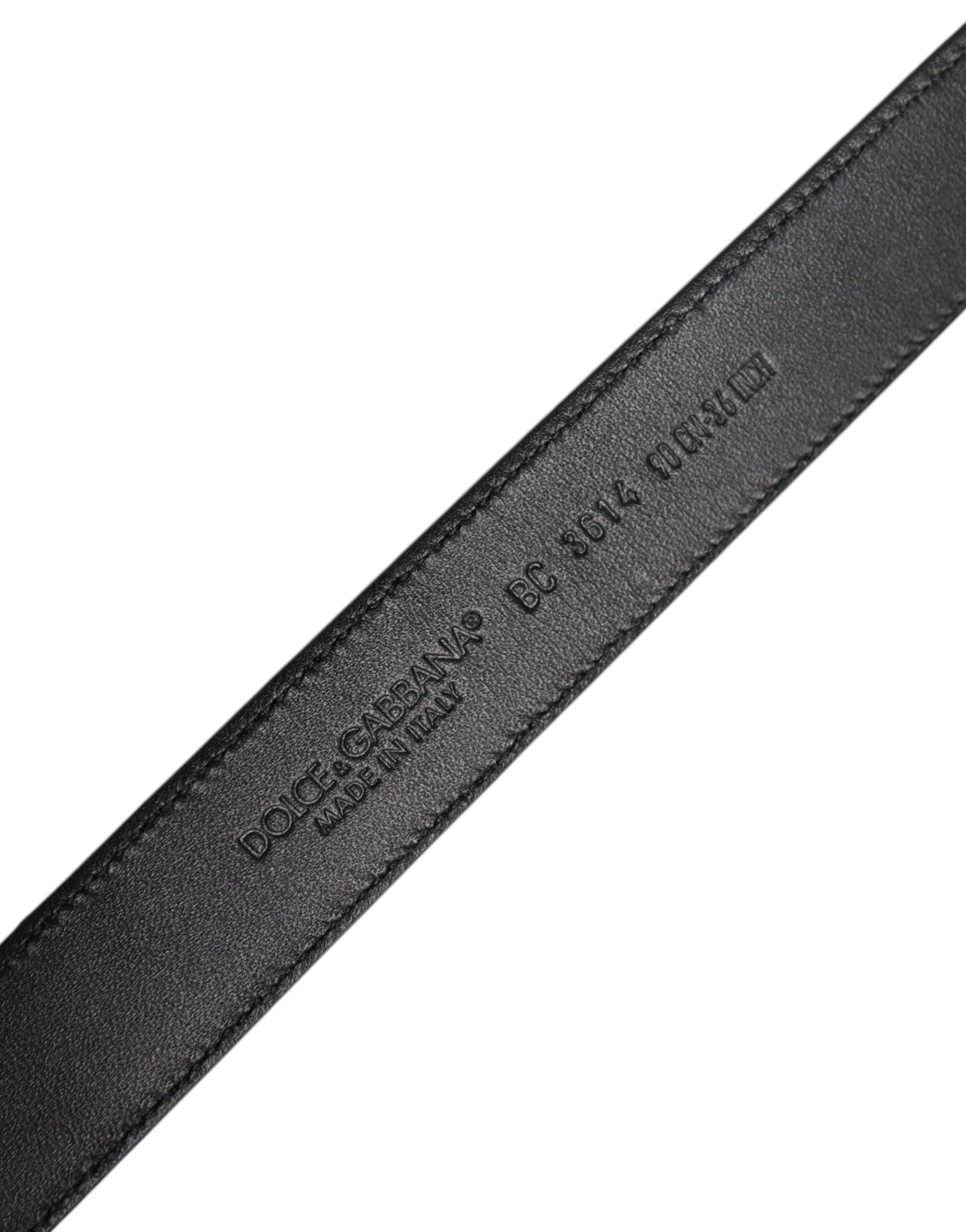 Dolce & Gabbana Black Calf Leather Classic Metal Buckle Belt Dolce & Gabbana