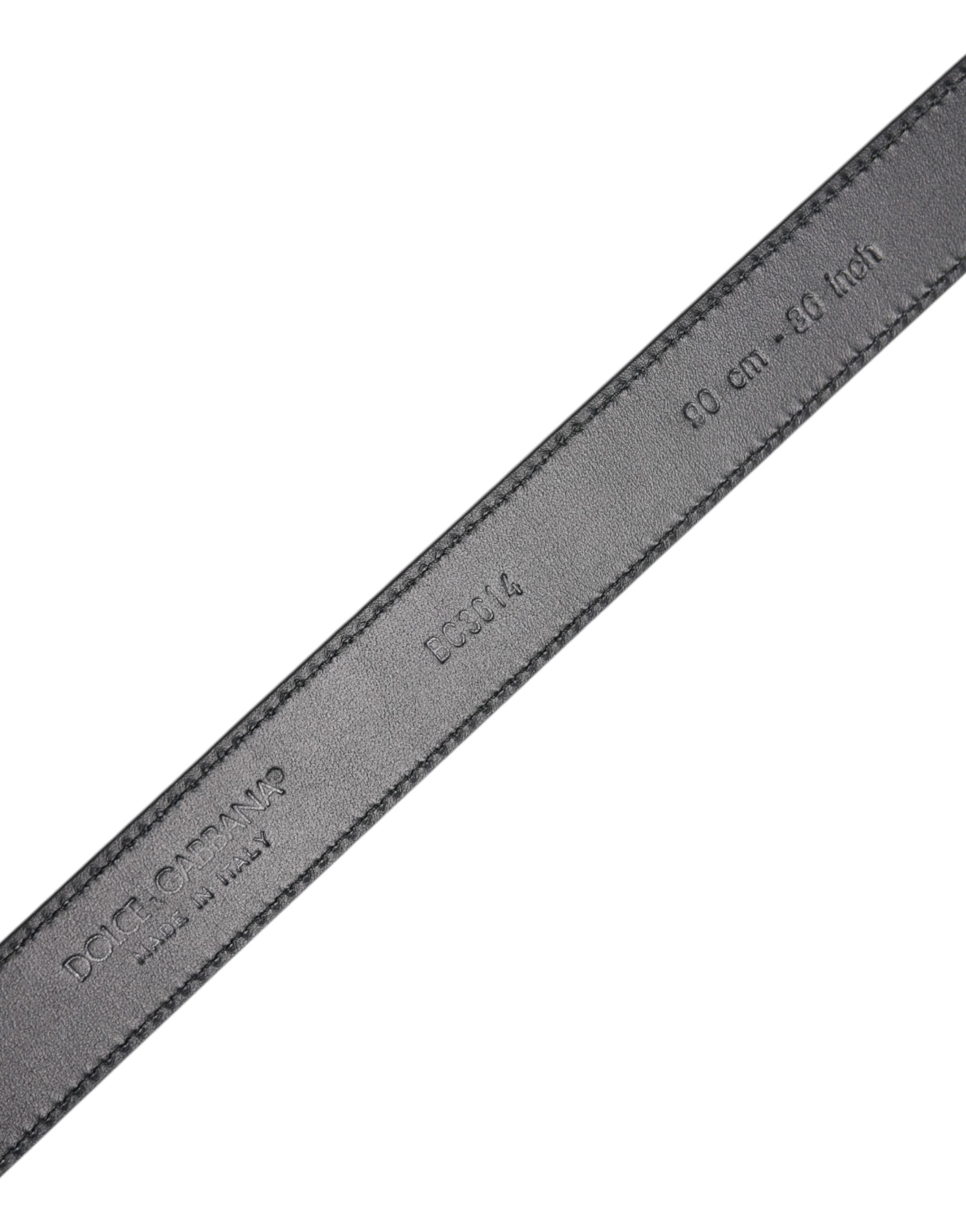 Dolce & Gabbana Black Calf Leather Classic Metal Buckle Belt Dolce & Gabbana