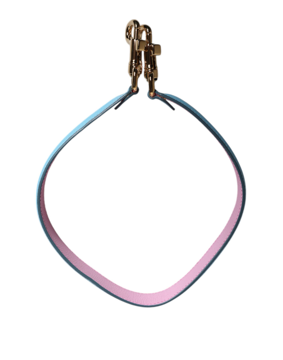 Dolce & Gabbana Pink Blue Leather Handle Bag Shoulder Strap