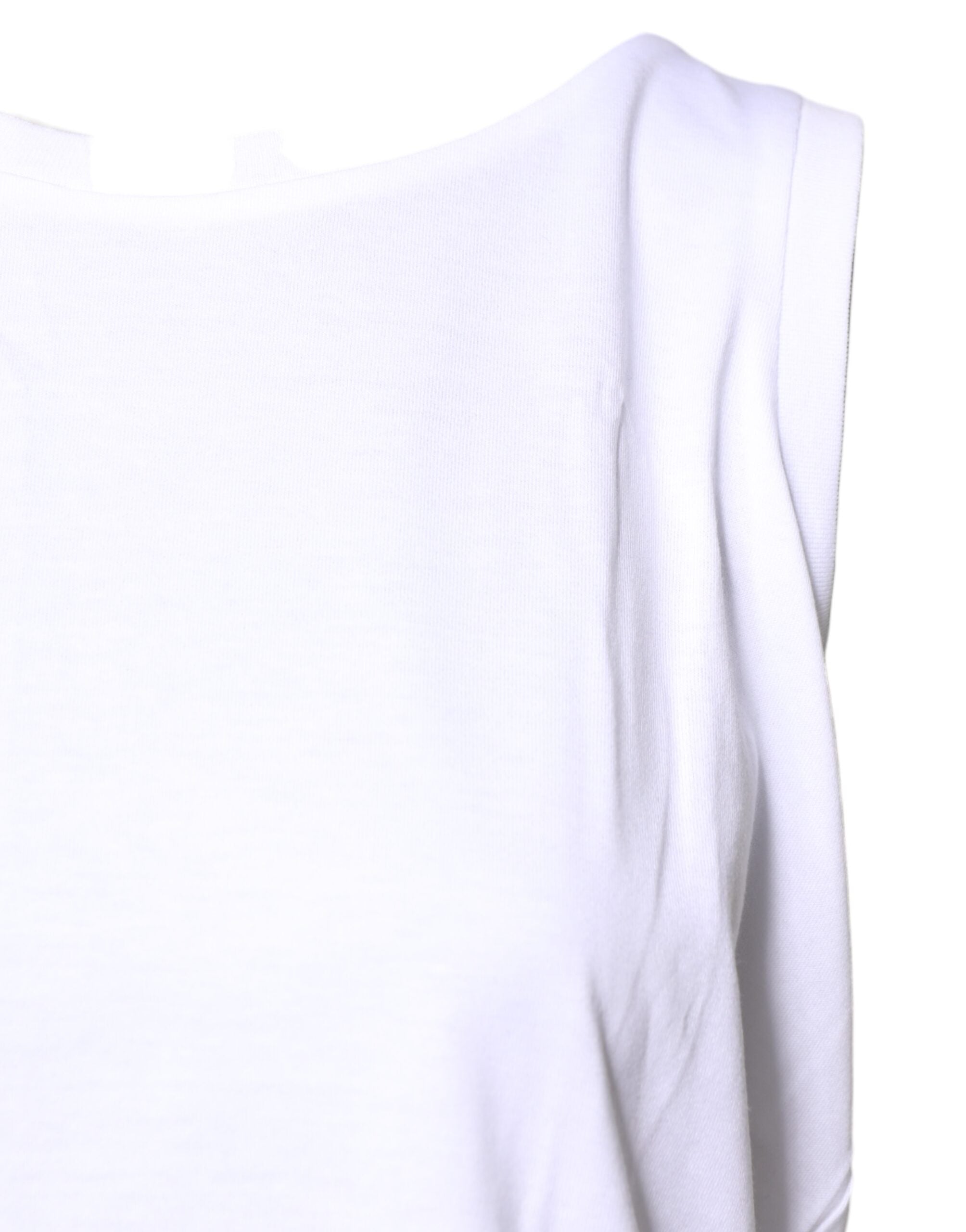 Dolce & Gabbana White Cotton Sleeveless Crew Neck T-shirt Dolce & Gabbana