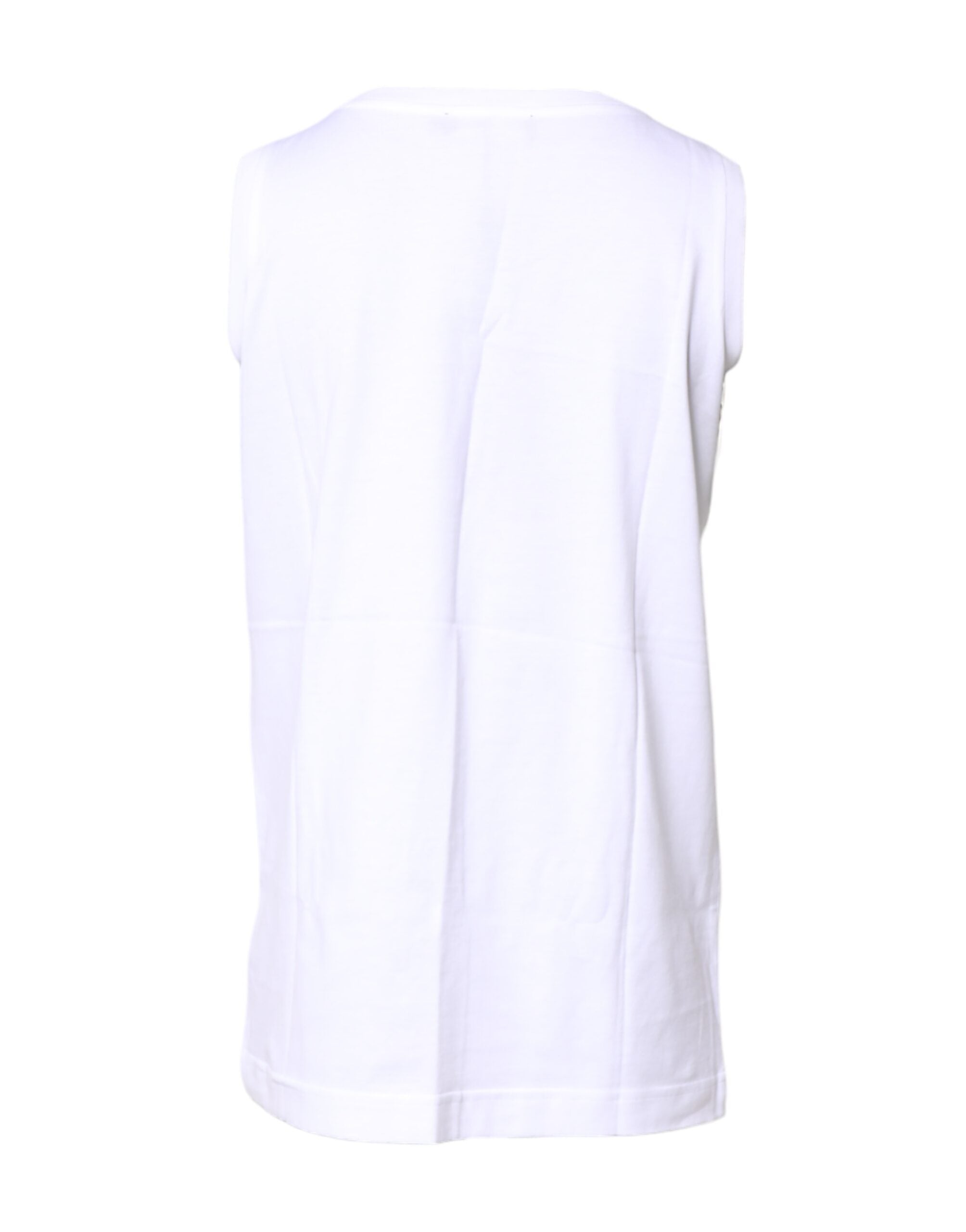 Dolce & Gabbana White Cotton Sleeveless Crew Neck T-shirt Dolce & Gabbana