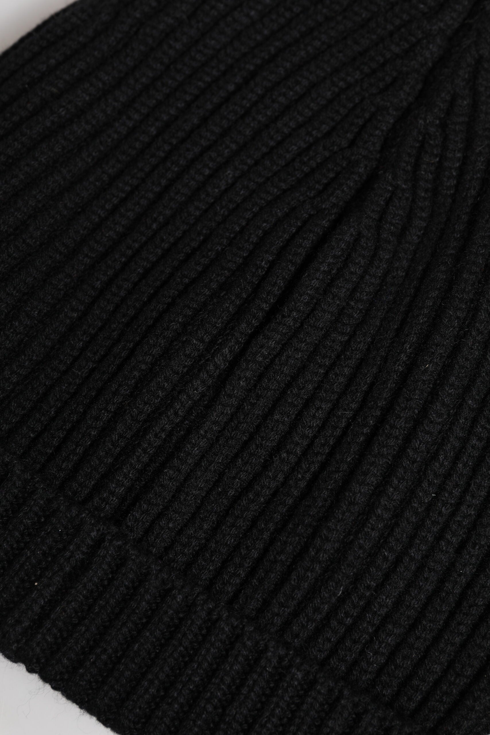 Dolce & Gabbana Black Cashmere Knitted Winter Beanie Hat Dolce & Gabbana