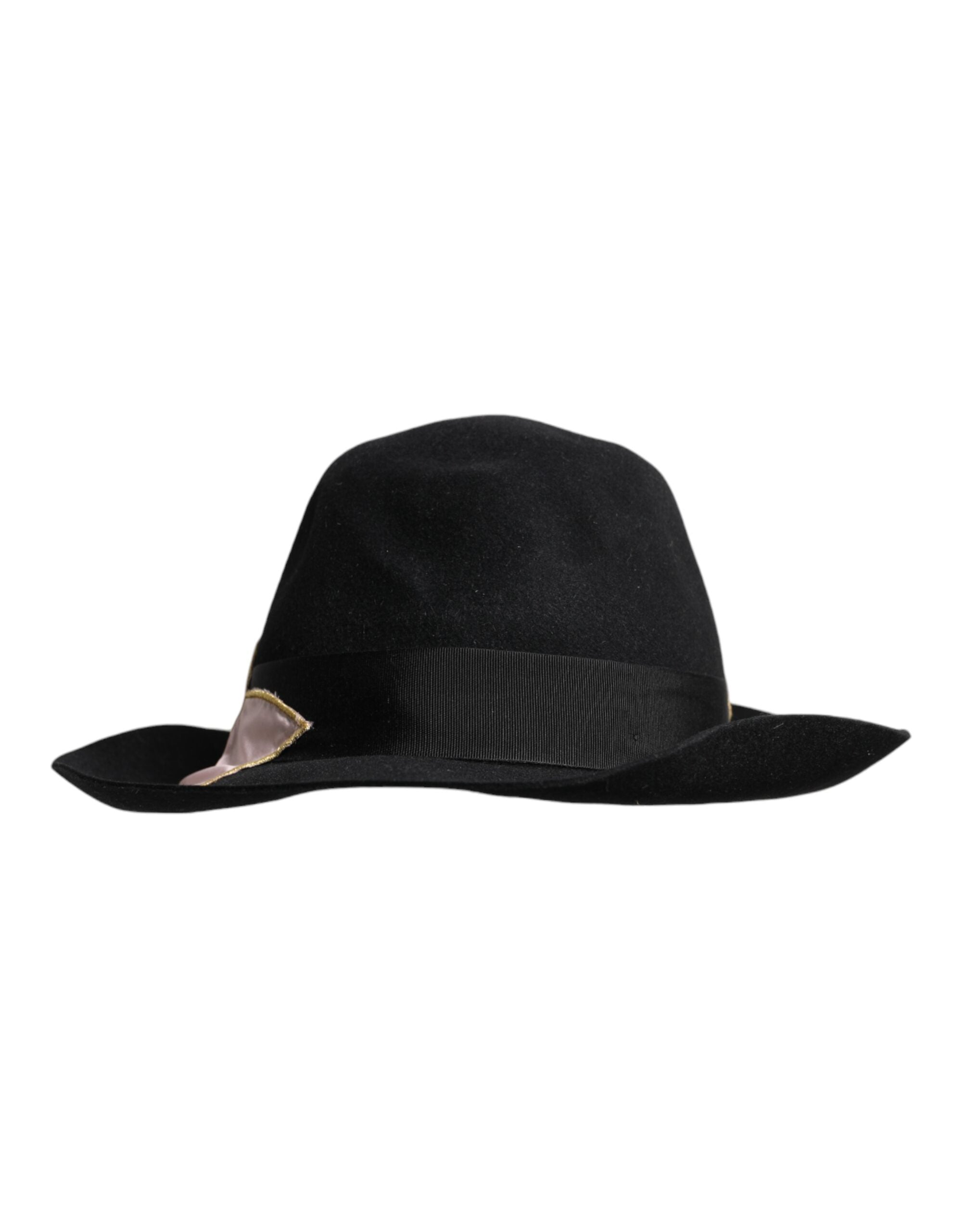 Dolce & Gabbana Black Logo Embroidered Women Wide Brim Hat Dolce & Gabbana