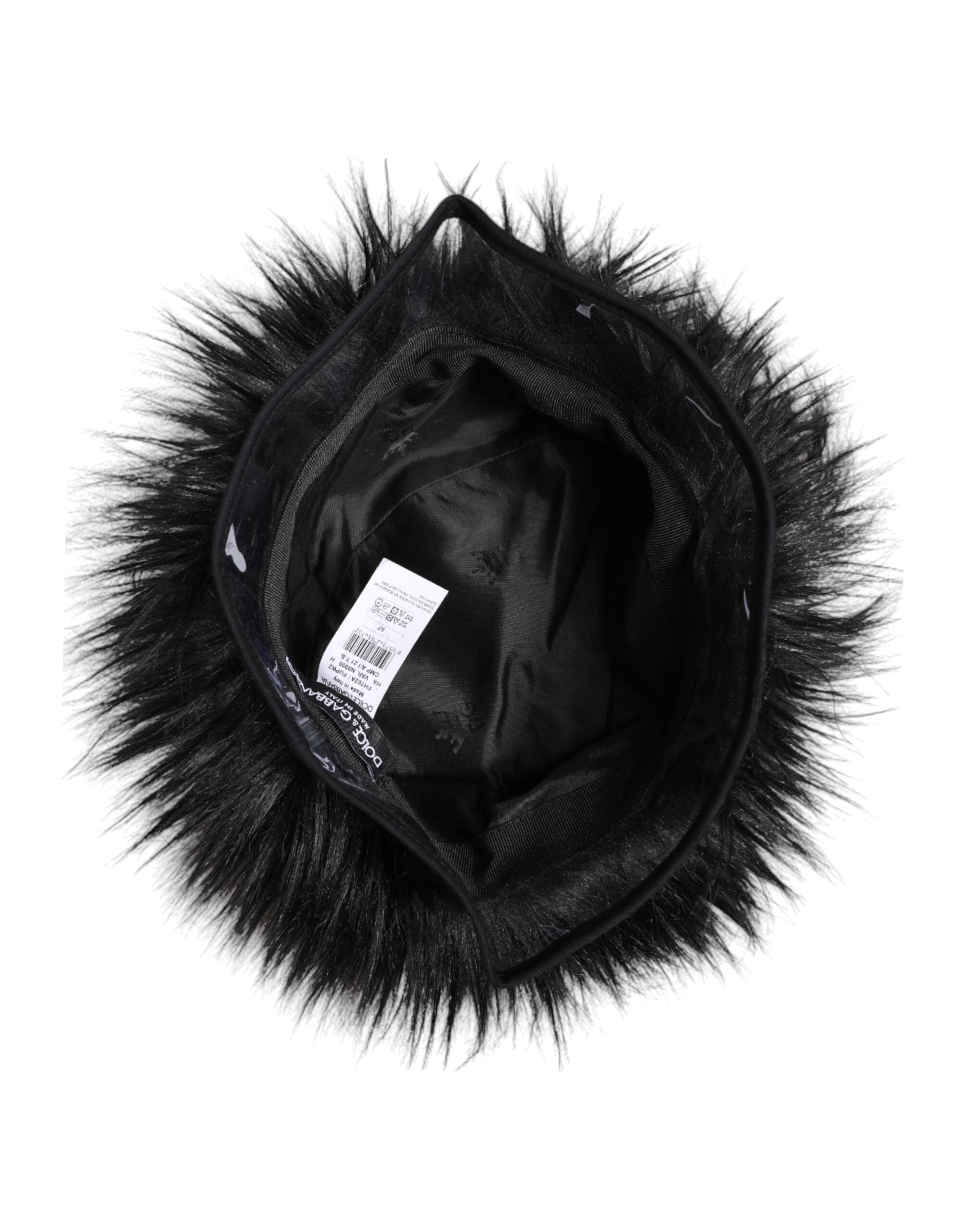 Dolce & Gabbana Black Faux Fur Bucket Hat Dolce & Gabbana