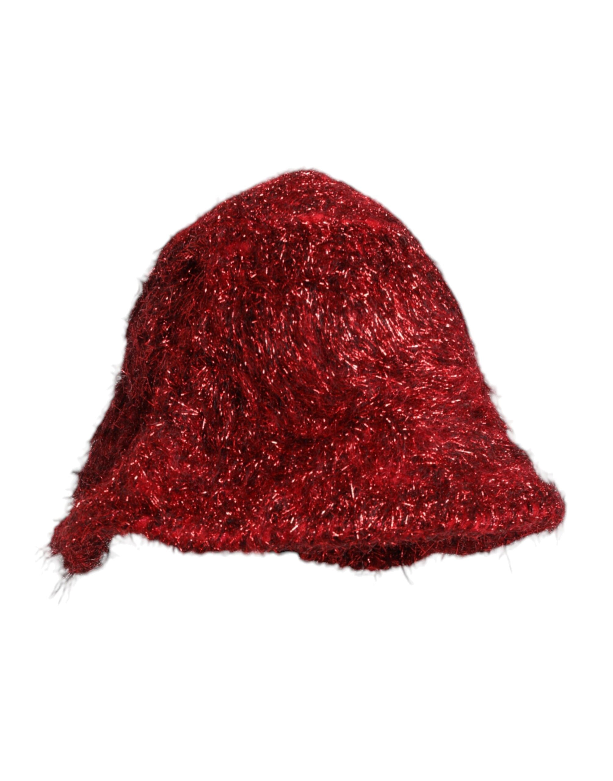 Dolce & Gabbana Red Viscose Tinsel Wide Brim Bucket Hat Dolce & Gabbana
