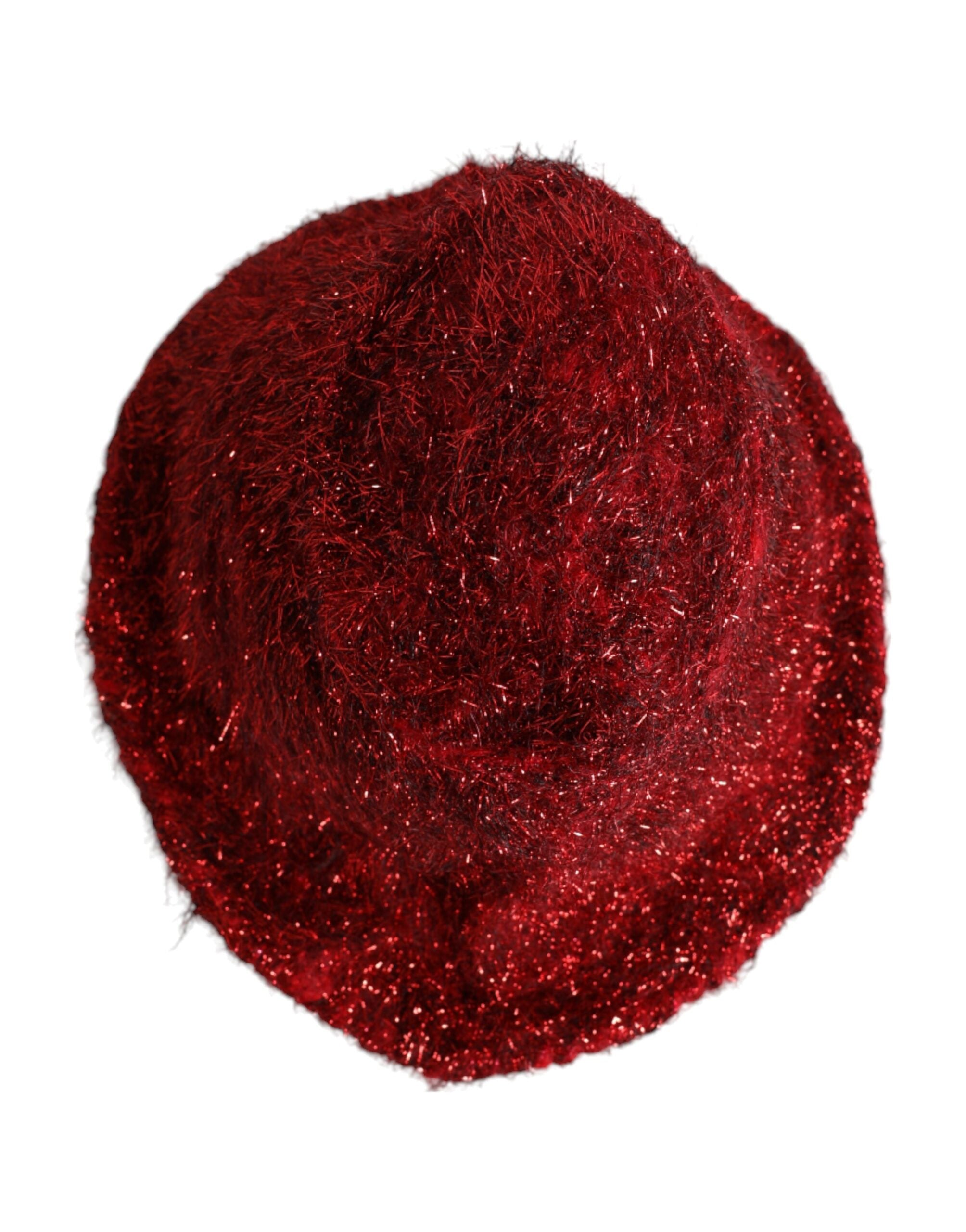 Dolce & Gabbana Red Viscose Tinsel Wide Brim Bucket Hat Dolce & Gabbana