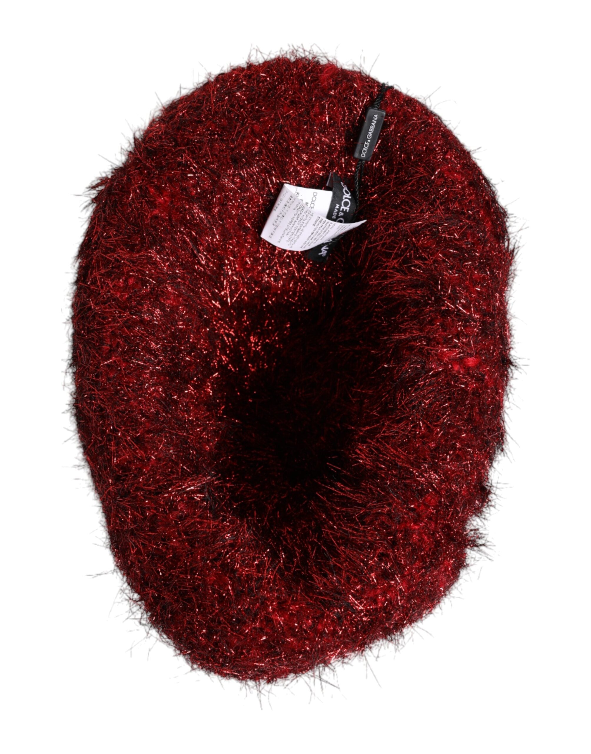 Dolce & Gabbana Red Viscose Tinsel Wide Brim Bucket Hat Dolce & Gabbana