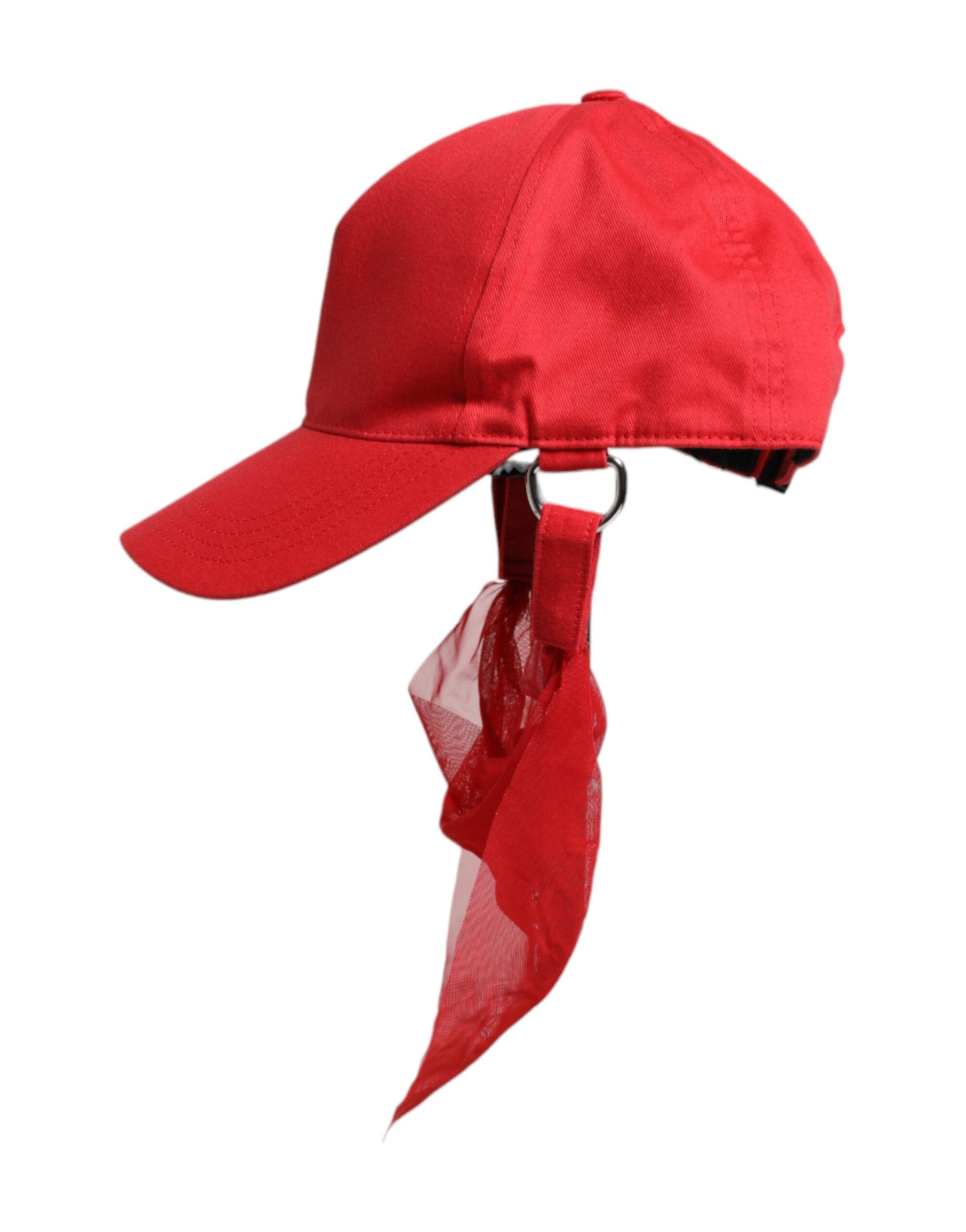 Dolce & Gabbana Red Cotton 6 Panels Women Baseball Cap Dolce & Gabbana
