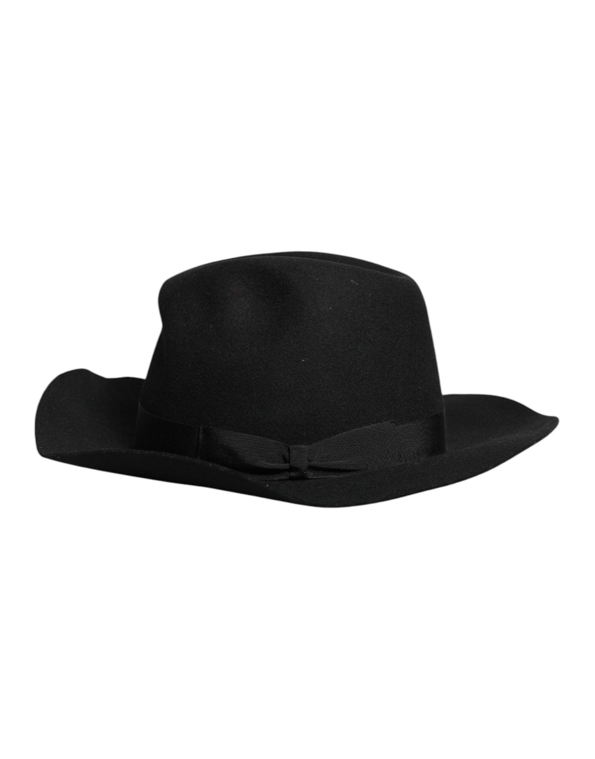 Dolce & Gabbana Black Wide Brim Trilby Fedora Hat Dolce & Gabbana