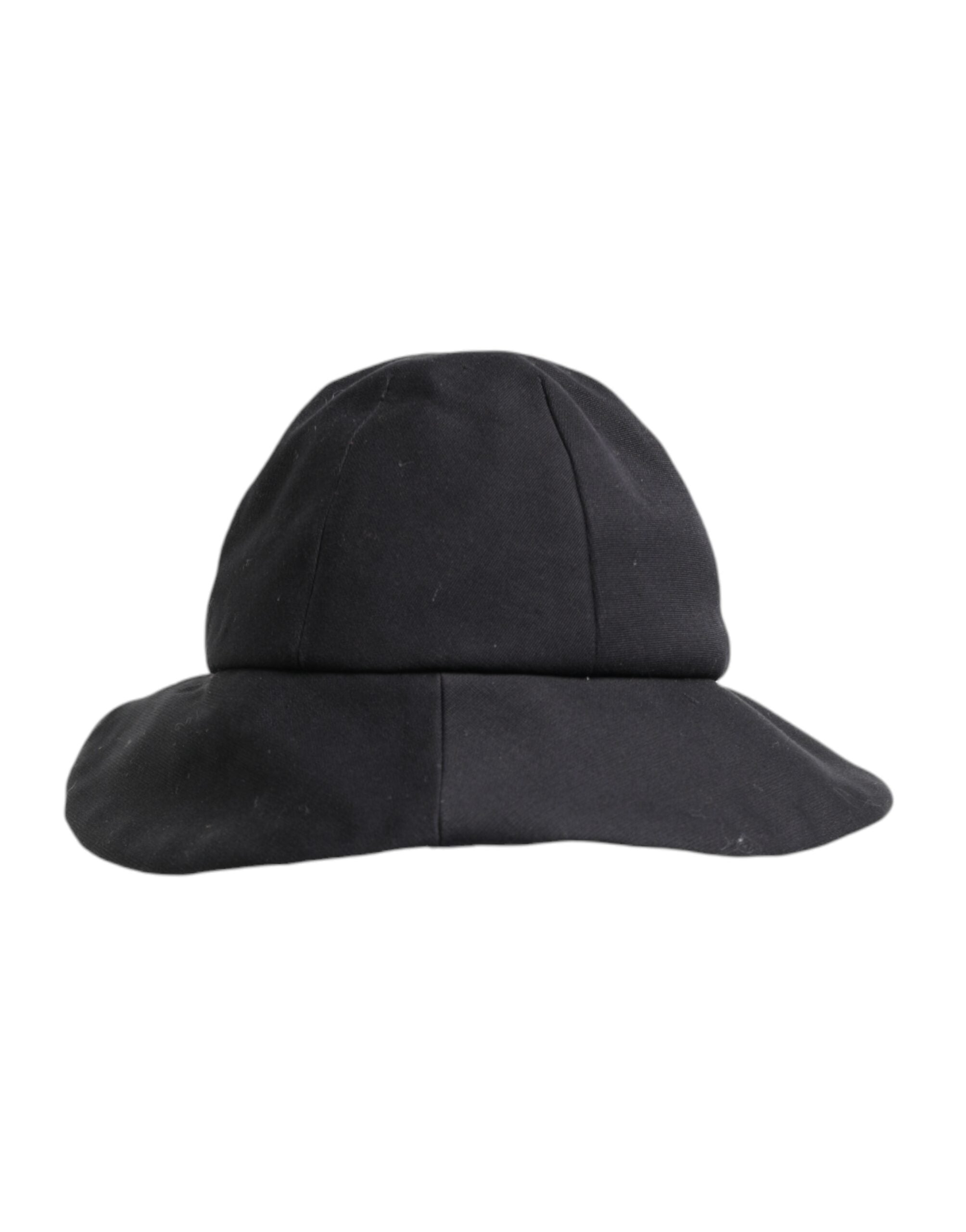 Dolce & Gabbana Black Cotton Wide Brim Bucket Hat Dolce & Gabbana