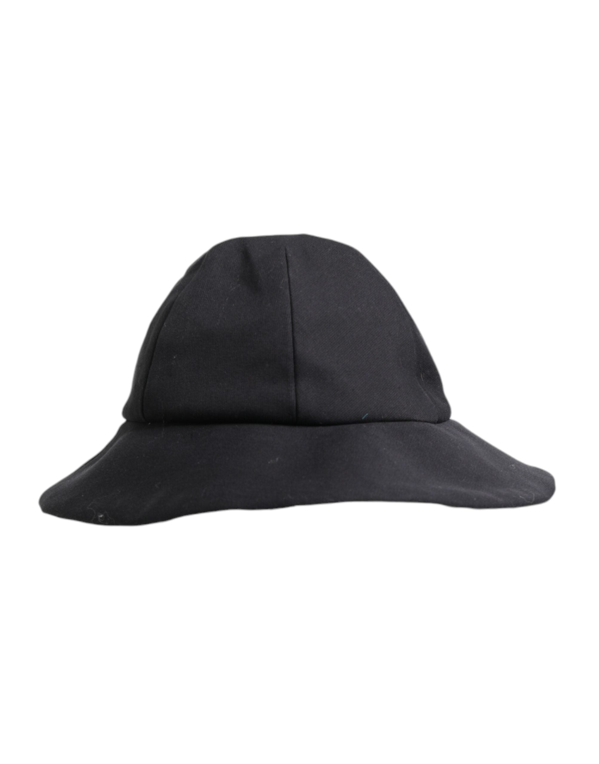 Dolce & Gabbana Black Cotton Wide Brim Bucket Hat Dolce & Gabbana