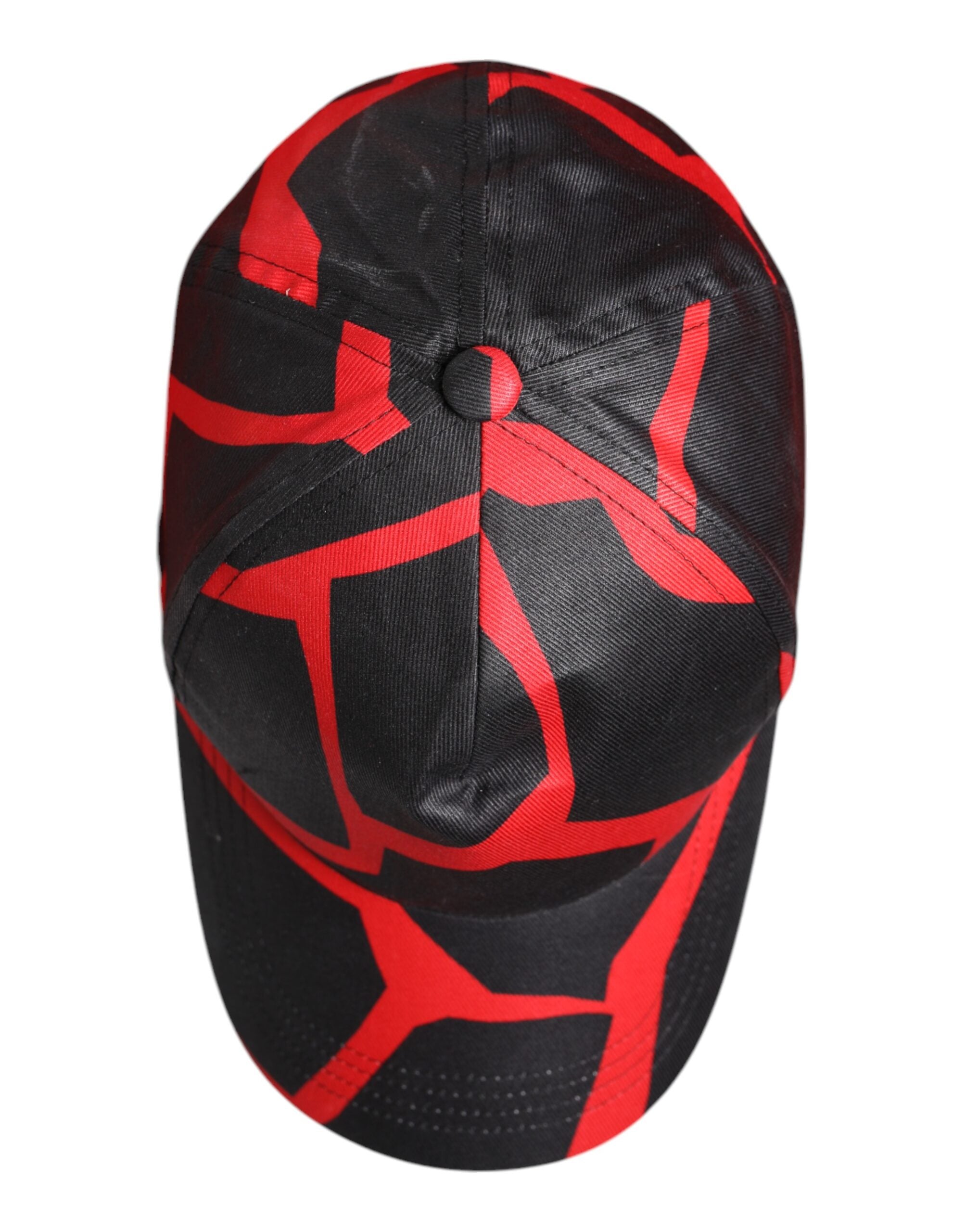 Dolce & Gabbana Red Black Lace Tulle Cotton Baseball Cap Dolce & Gabbana