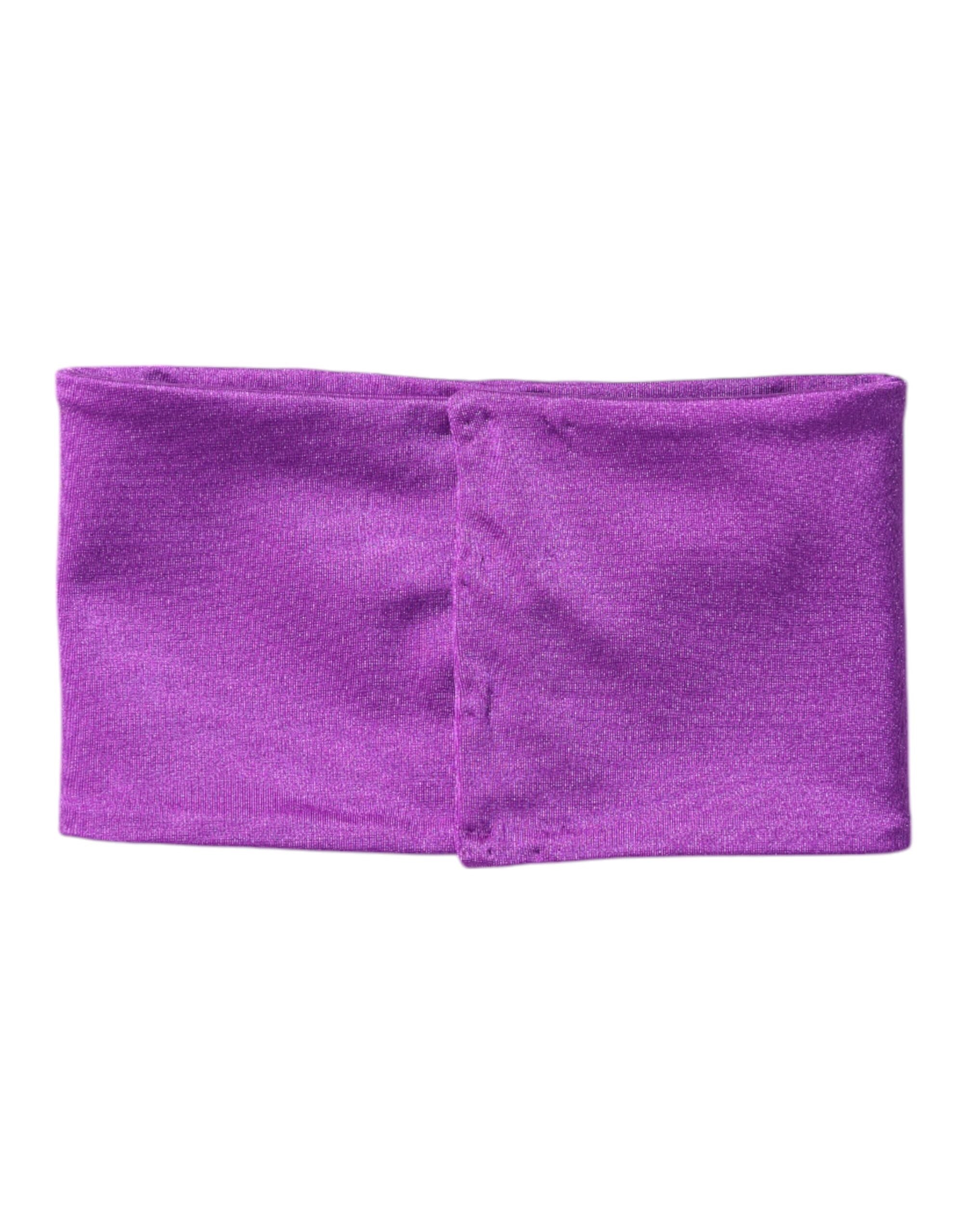 Dolce & Gabbana Purple Nylon Stretch Women Neck Warmer Scarf Dolce & Gabbana