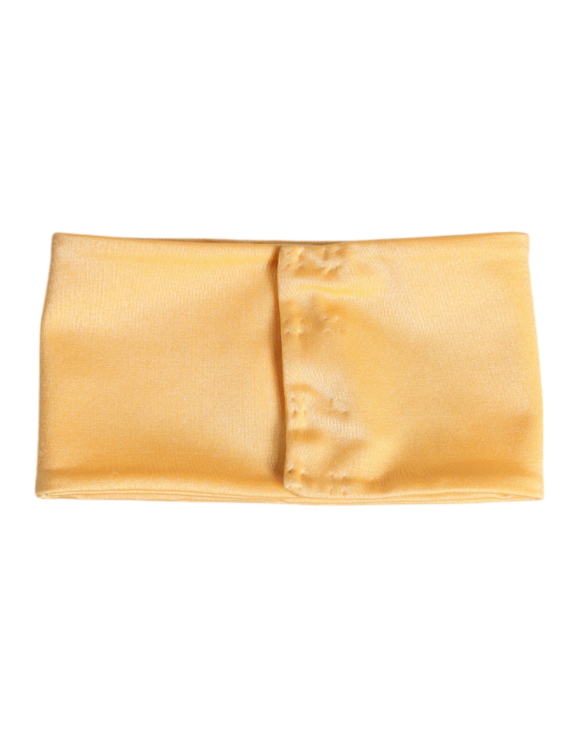 Dolce & Gabbana Yellow Nylon Stretch Women Neck Warmer Scarf Dolce & Gabbana