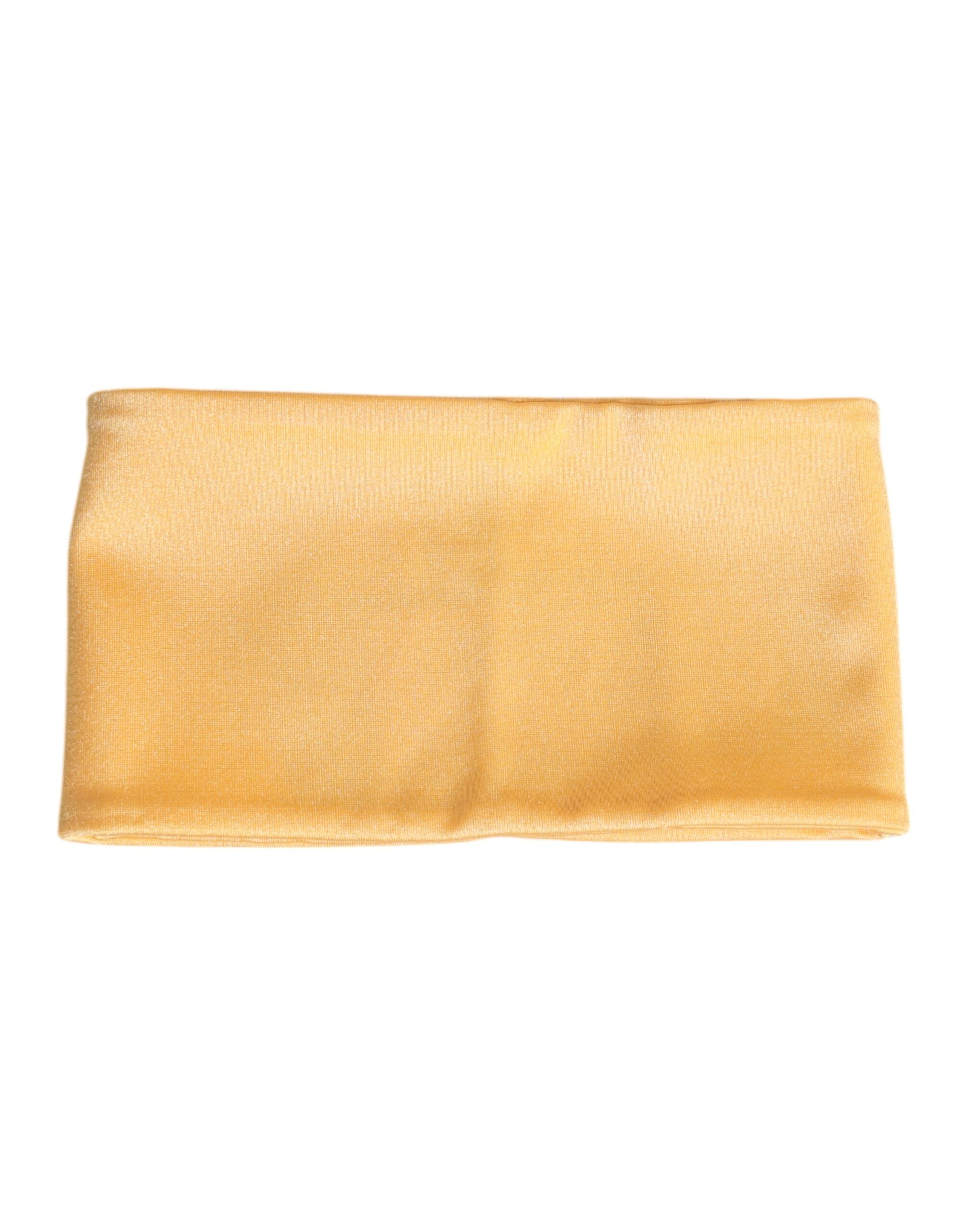 Dolce & Gabbana Yellow Nylon Stretch Women Neck Warmer Scarf Dolce & Gabbana