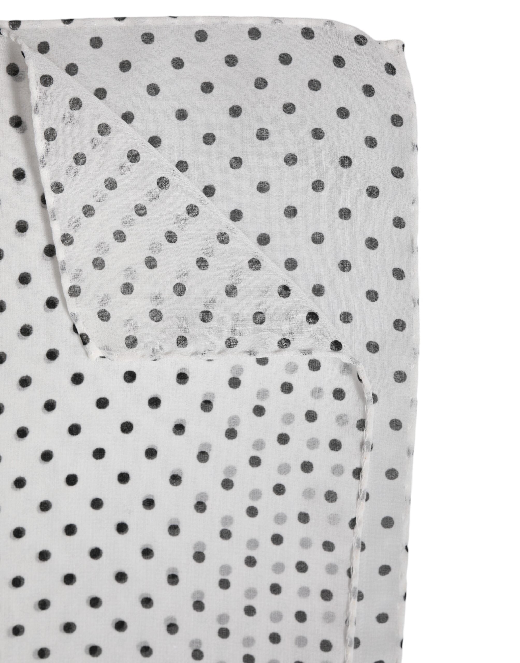 Dolce & Gabbana White Polka Dots Polyester Wrap Shawl Scarf Dolce & Gabbana