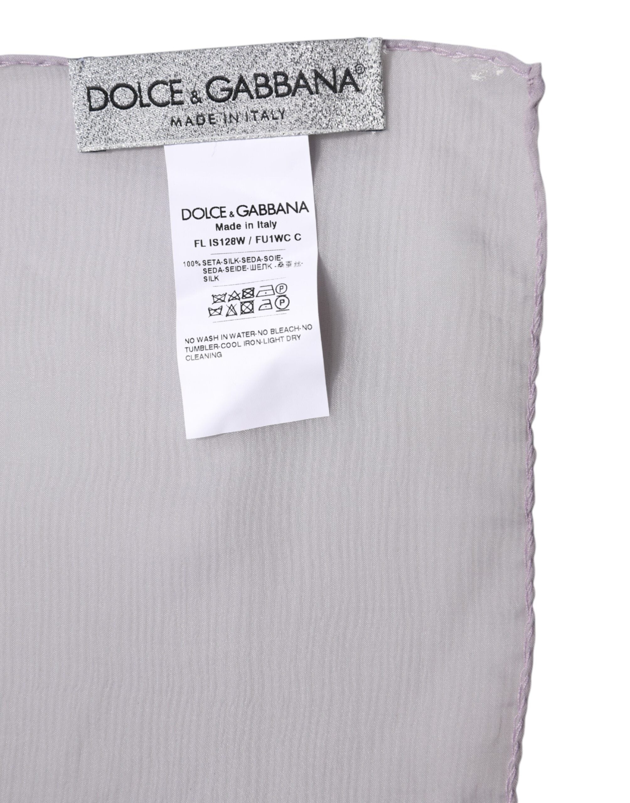 Dolce & Gabbana Purple Silk Rectangle Wrap Shawl Scarf Dolce & Gabbana