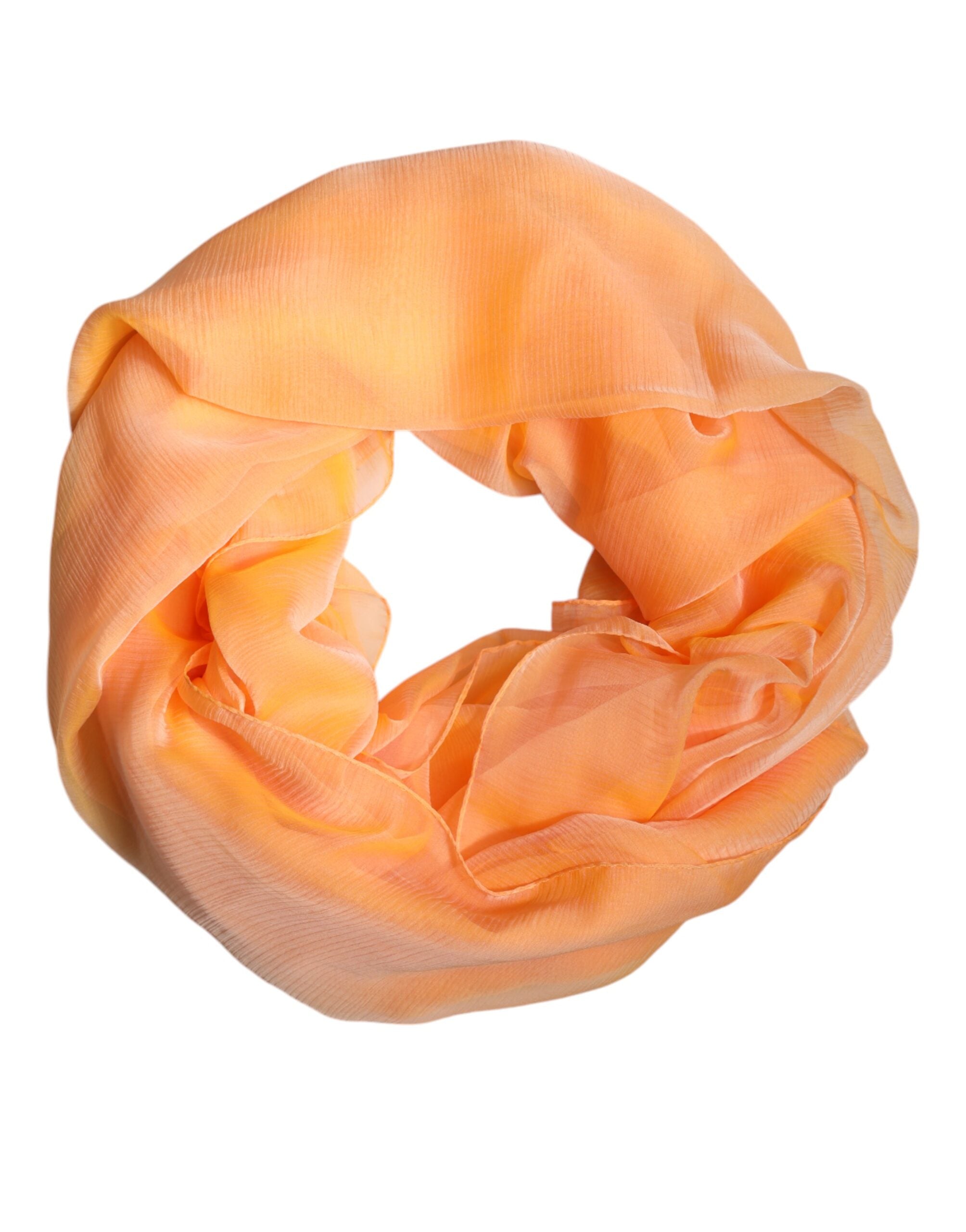 Dolce & Gabbana Orange Silk Rectangle Wrap Shawl Scarf Dolce & Gabbana