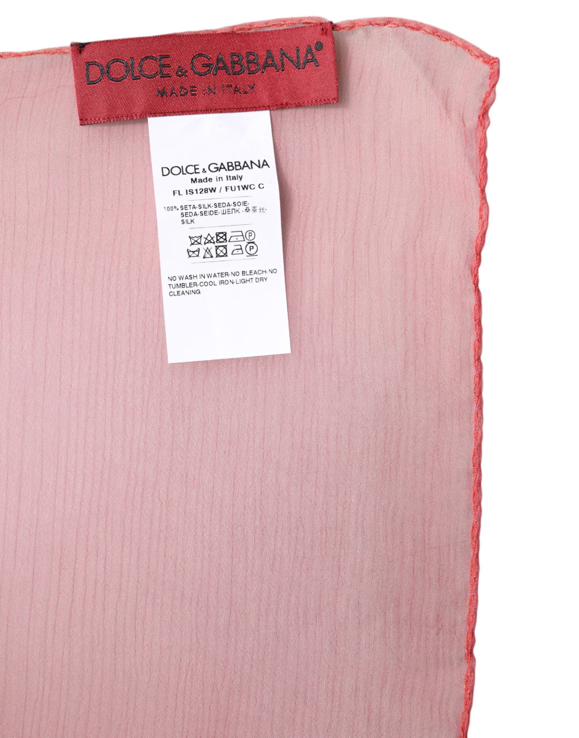 Dolce & Gabbana Pink Silk Rectangle Women Wrap Shawl Scarf Dolce & Gabbana
