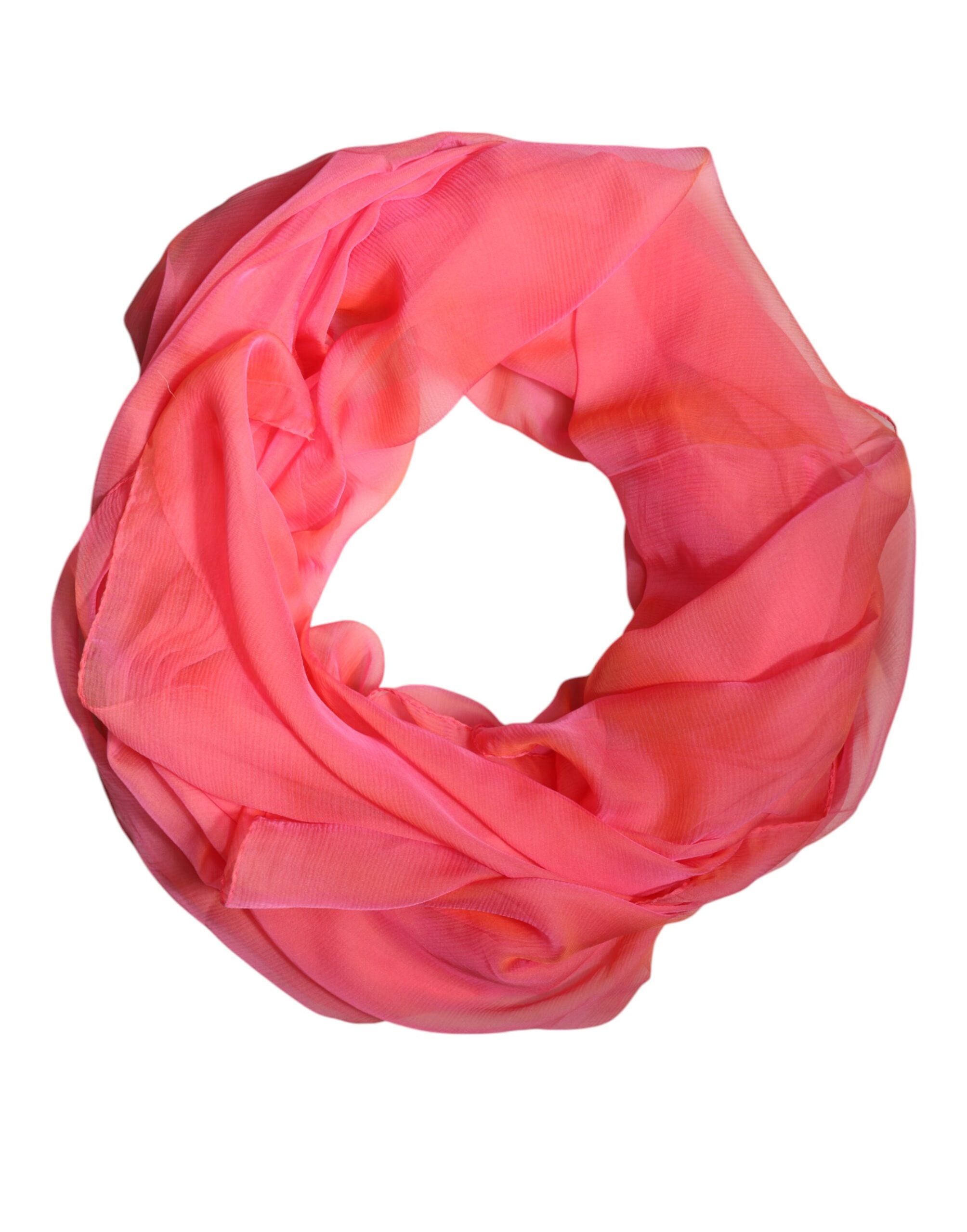 Dolce & Gabbana Pink Silk Rectangle Women Wrap Shawl Scarf Dolce & Gabbana