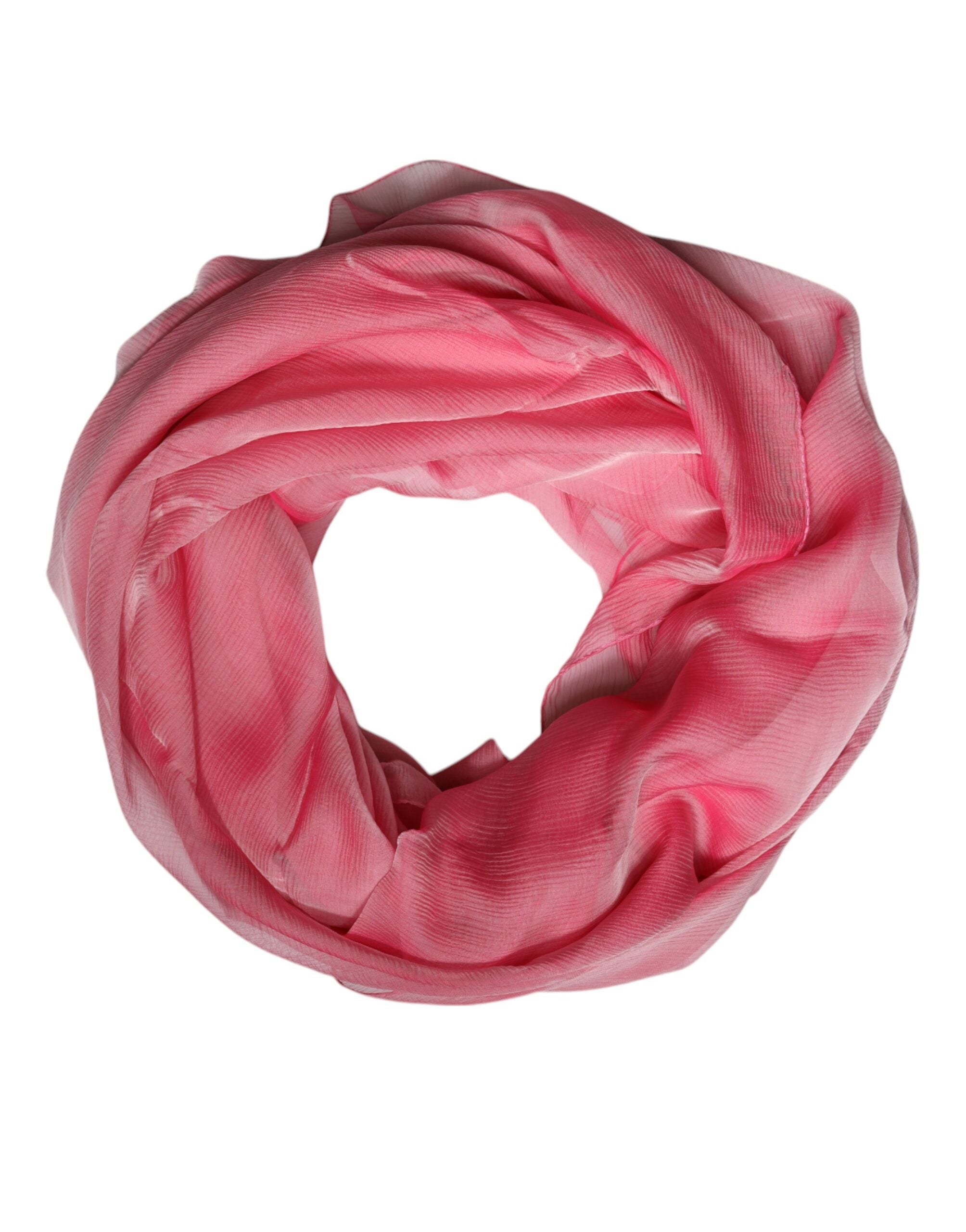Dolce & Gabbana Pink Silk Rectangle Women Wrap Shawl Scarf Dolce & Gabbana
