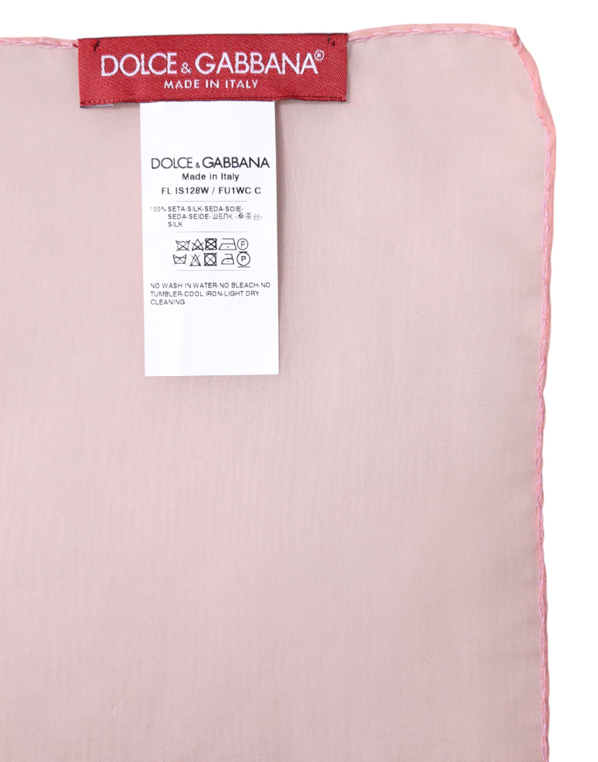 Dolce & Gabbana Pink Silk Rectangle Women Wrap Shawl Scarf Dolce & Gabbana
