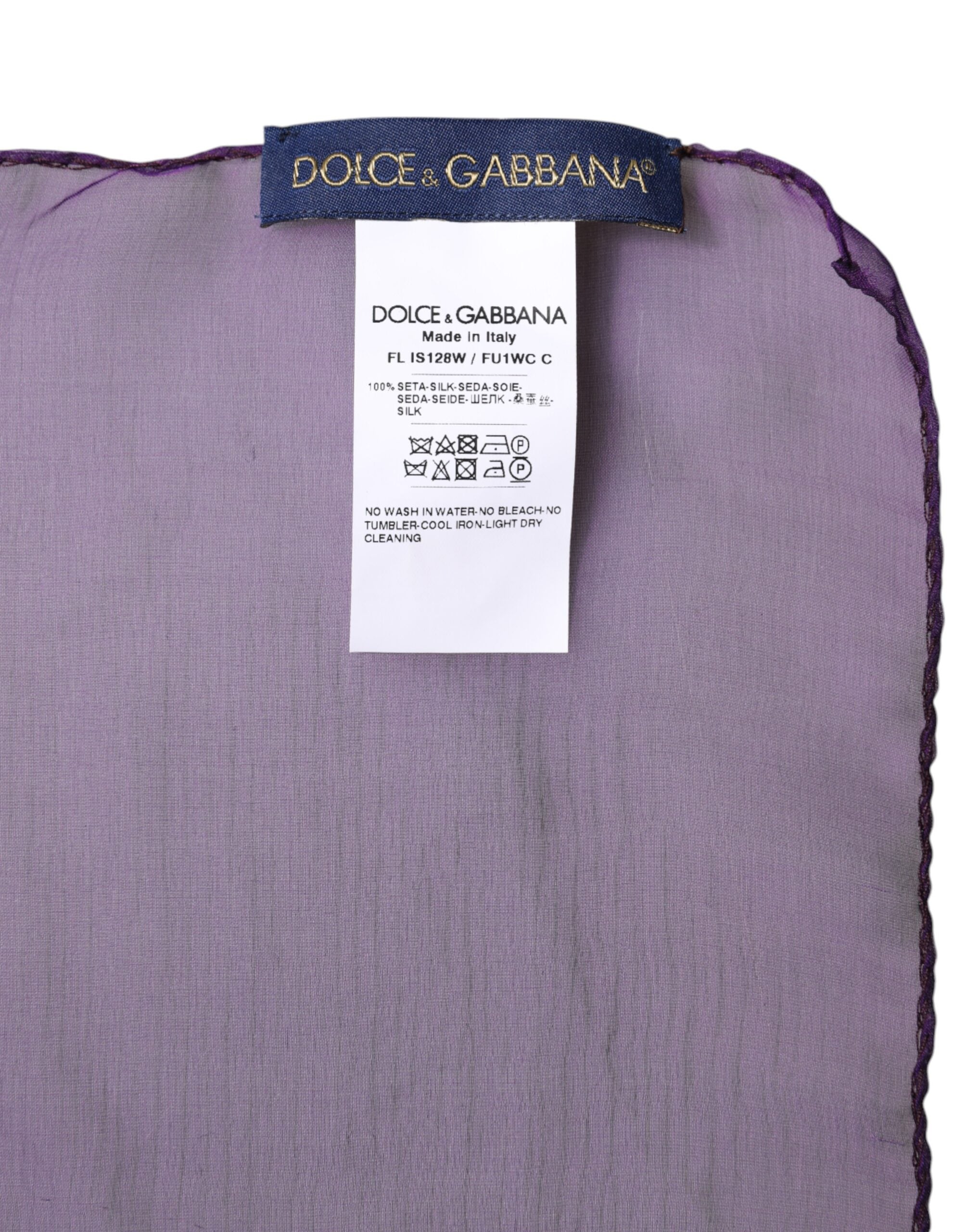Dolce & Gabbana Purple Silk Rectangle Wrap Shawl Scarf Dolce & Gabbana