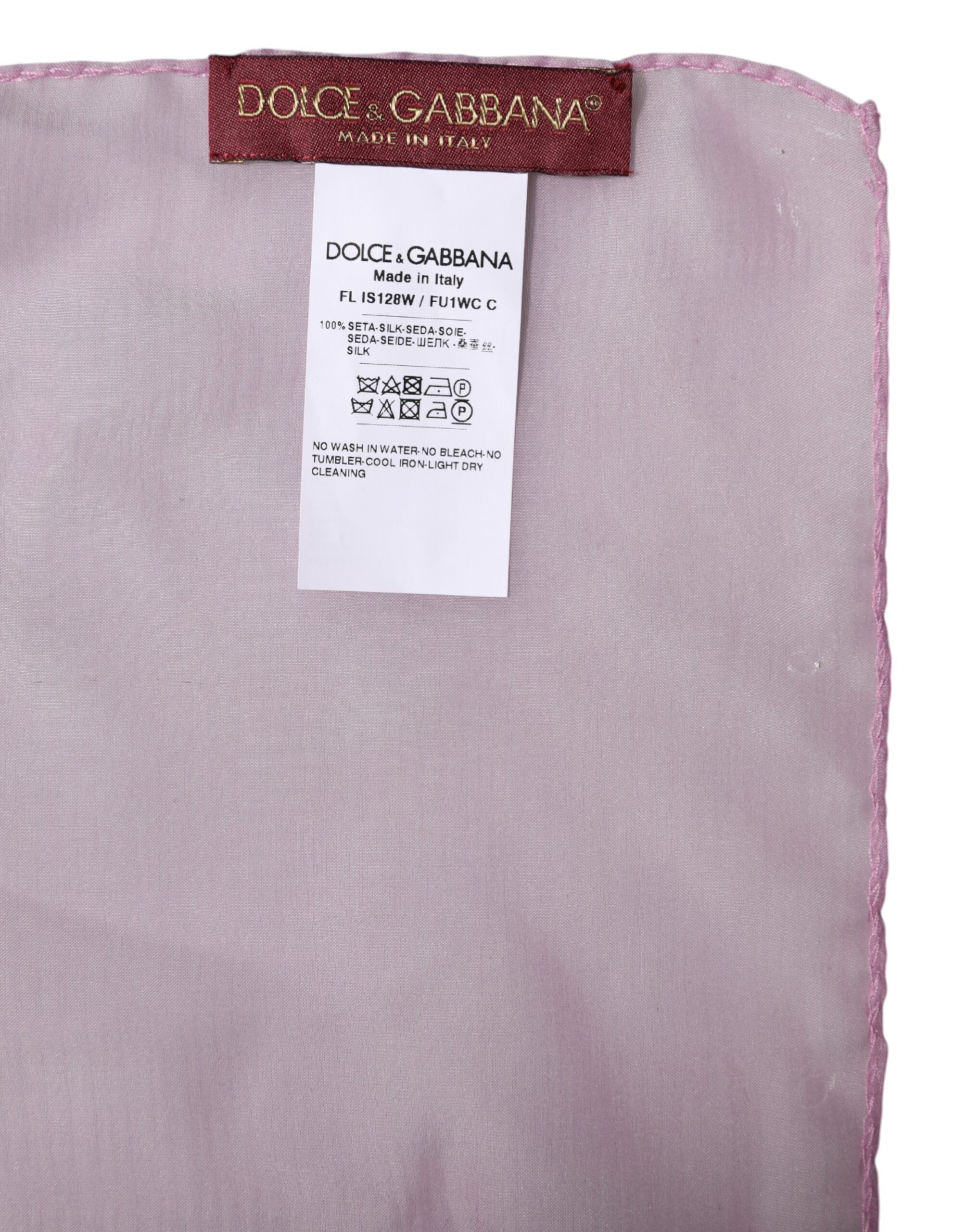 Dolce & Gabbana Pink Silk Rectangle Women Wrap Shawl Scarf Dolce & Gabbana