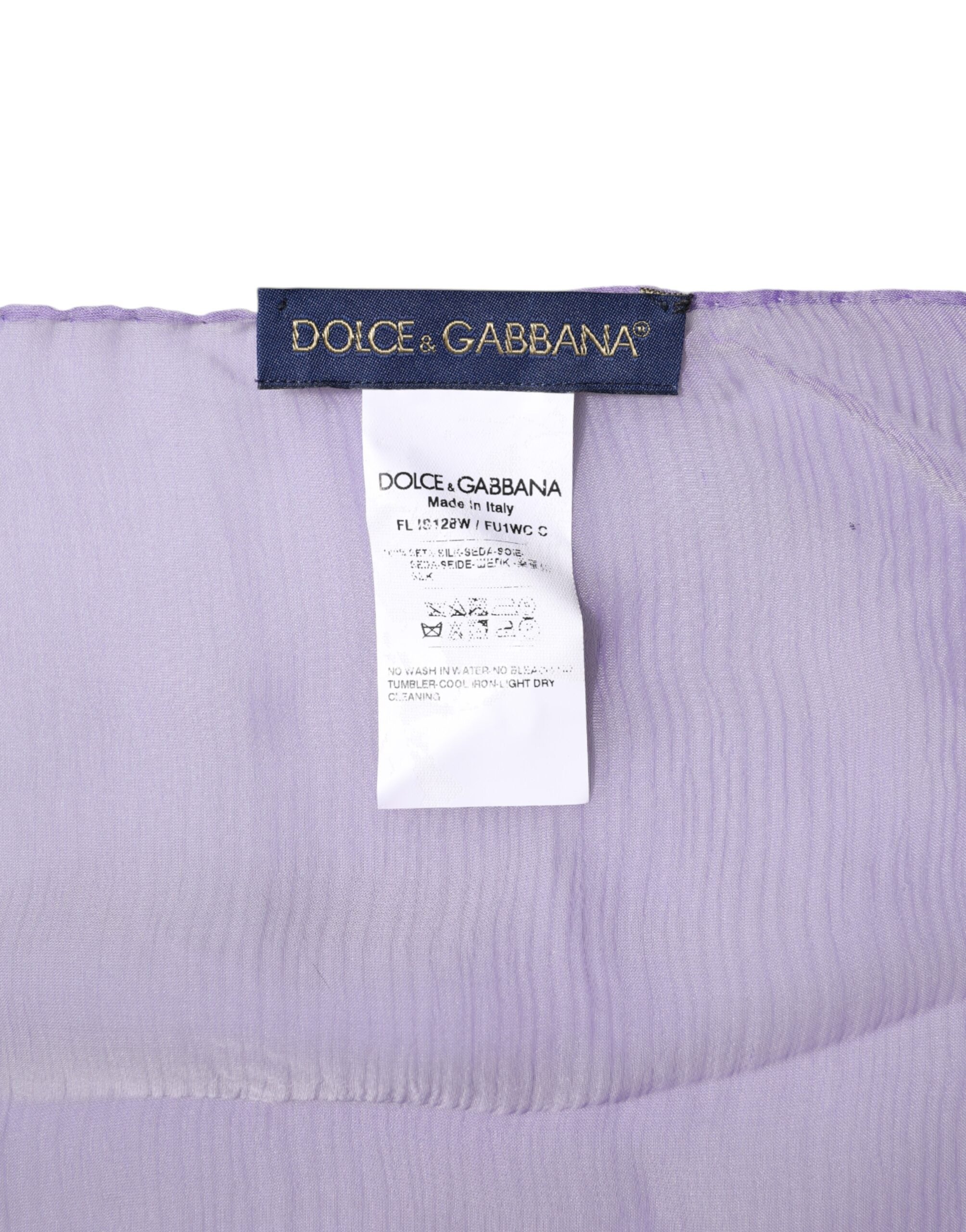 Dolce & Gabbana Purple Silk Rectangle Wrap Shawl Scarf Dolce & Gabbana