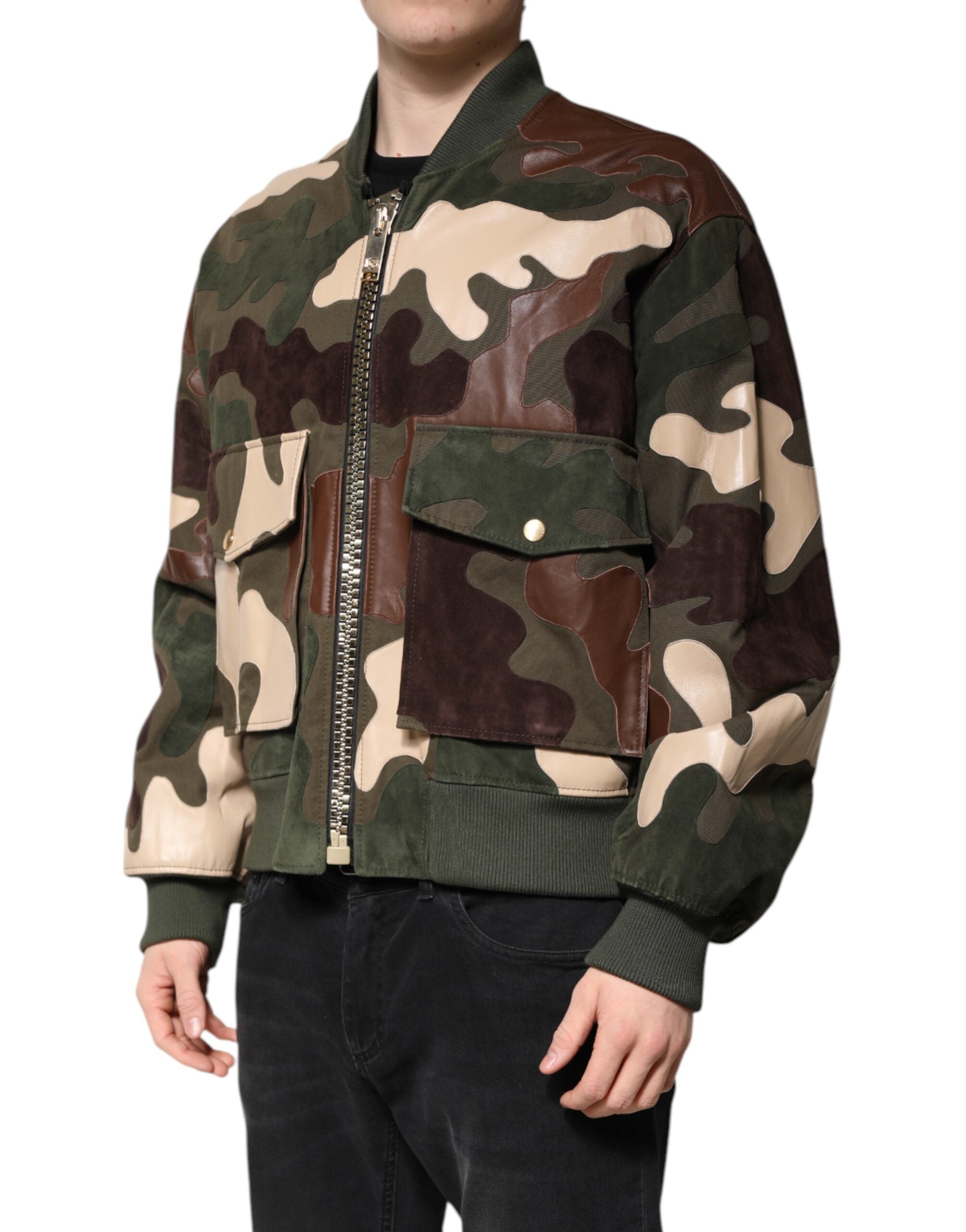 Dolce & Gabbana Multicolor Cotton Bomber Full Zip Jacket Dolce & Gabbana