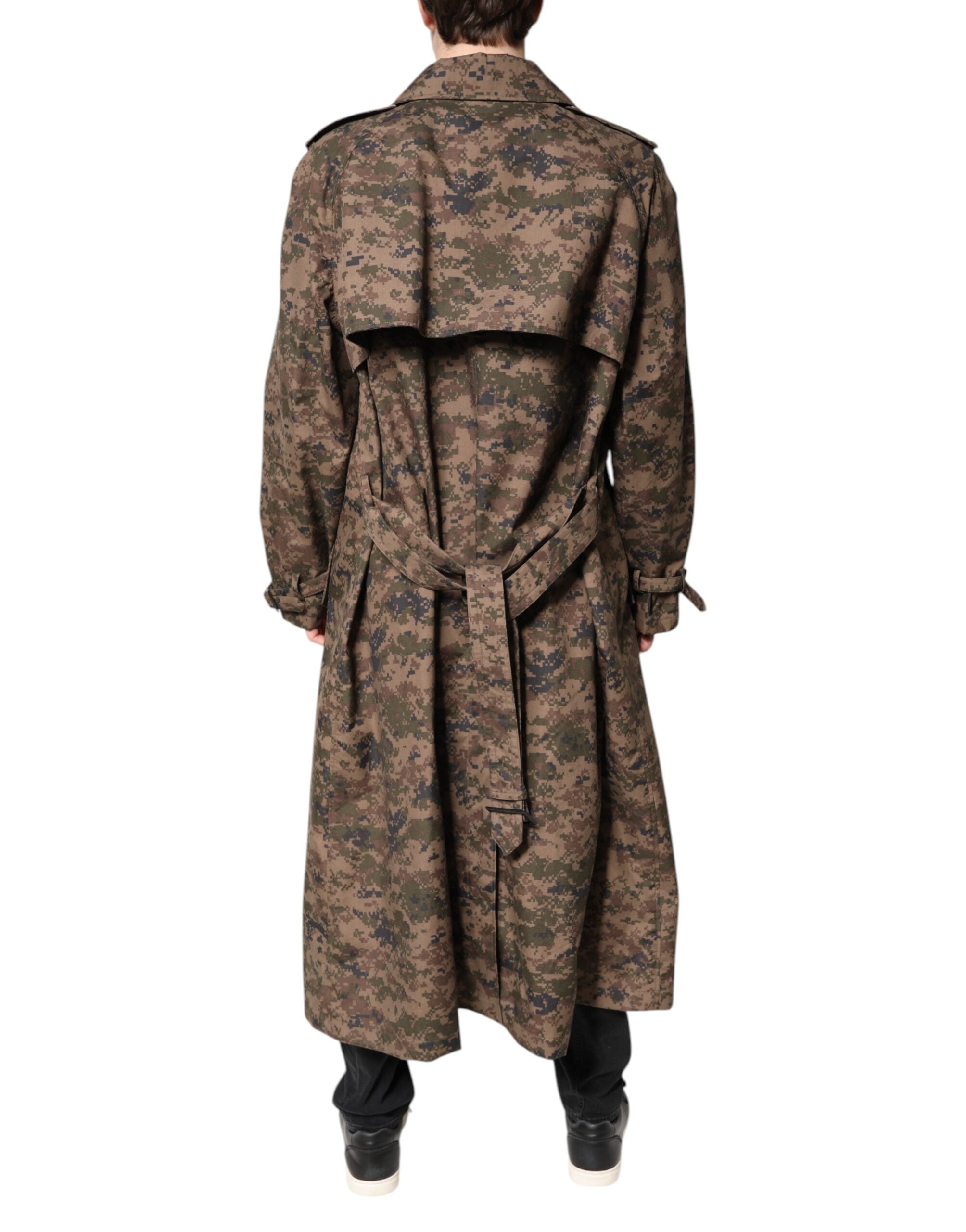 Dolce & Gabbana Multicolor Camouflage Double Breasted Coat Jacket Dolce & Gabbana