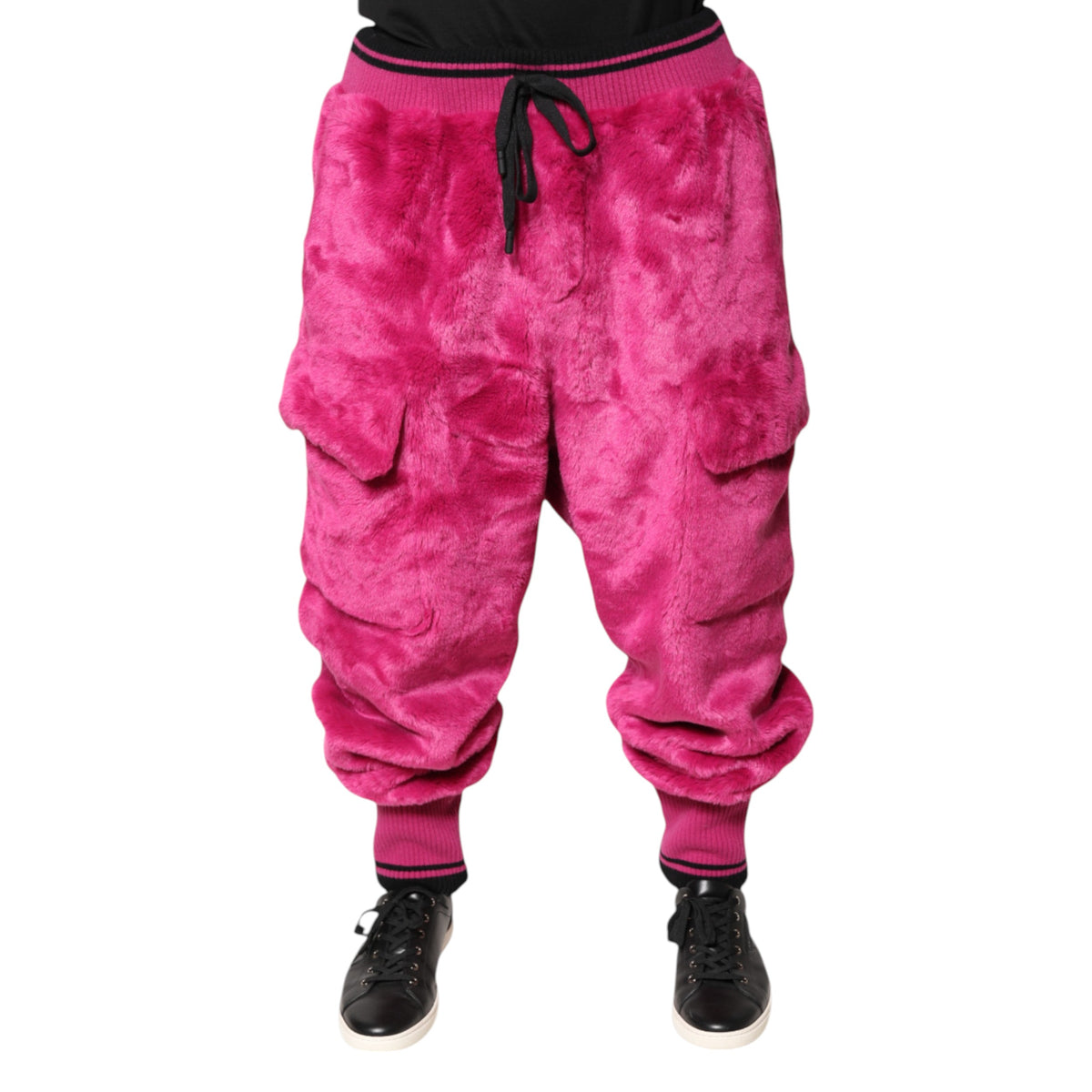 Dolce & Gabbana Pink Acrylic Cargo Jogging Sweatpants Pants