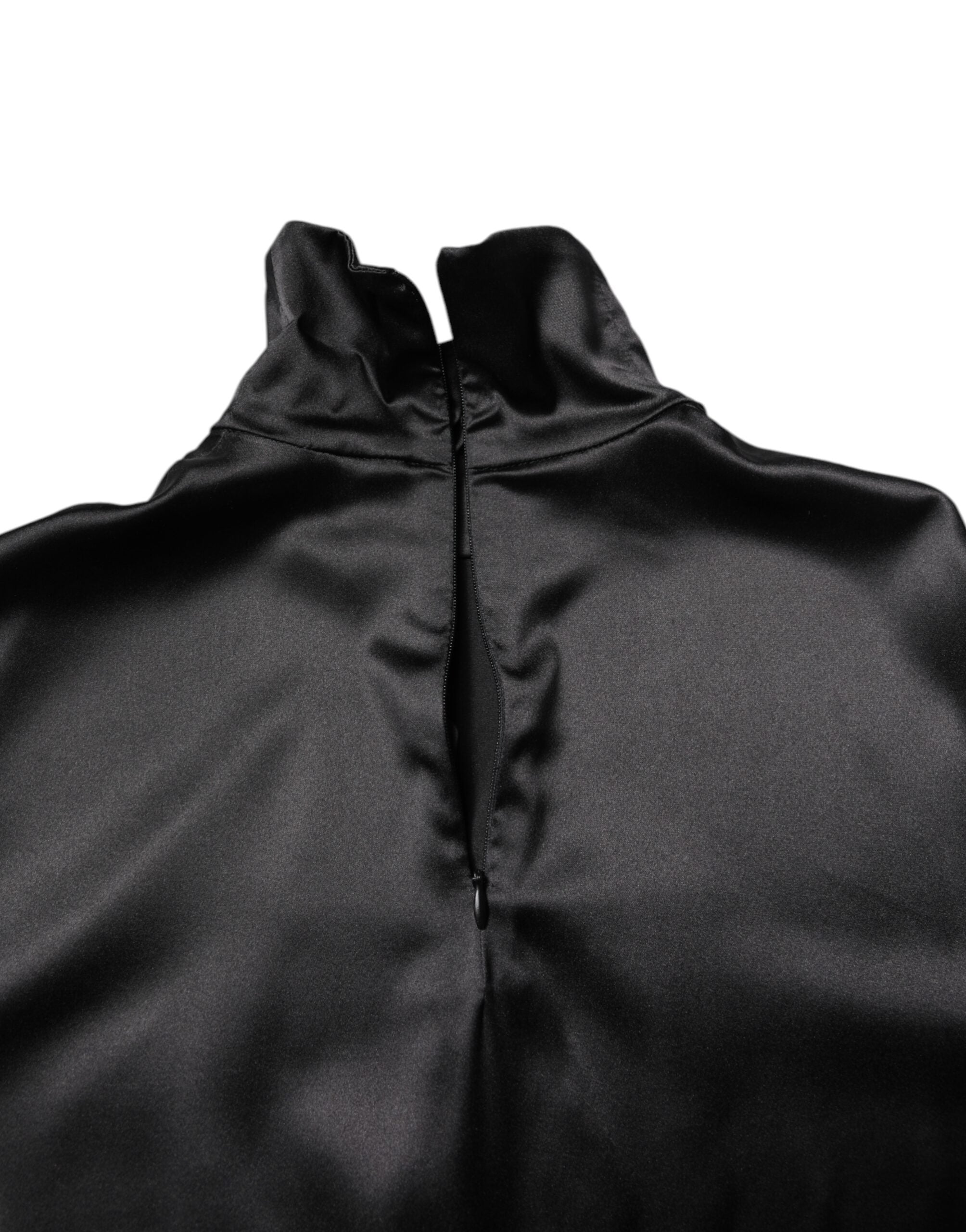 Dolce & Gabbana Black Silk Turtleneck Men Pullover Sweater Dolce & Gabbana