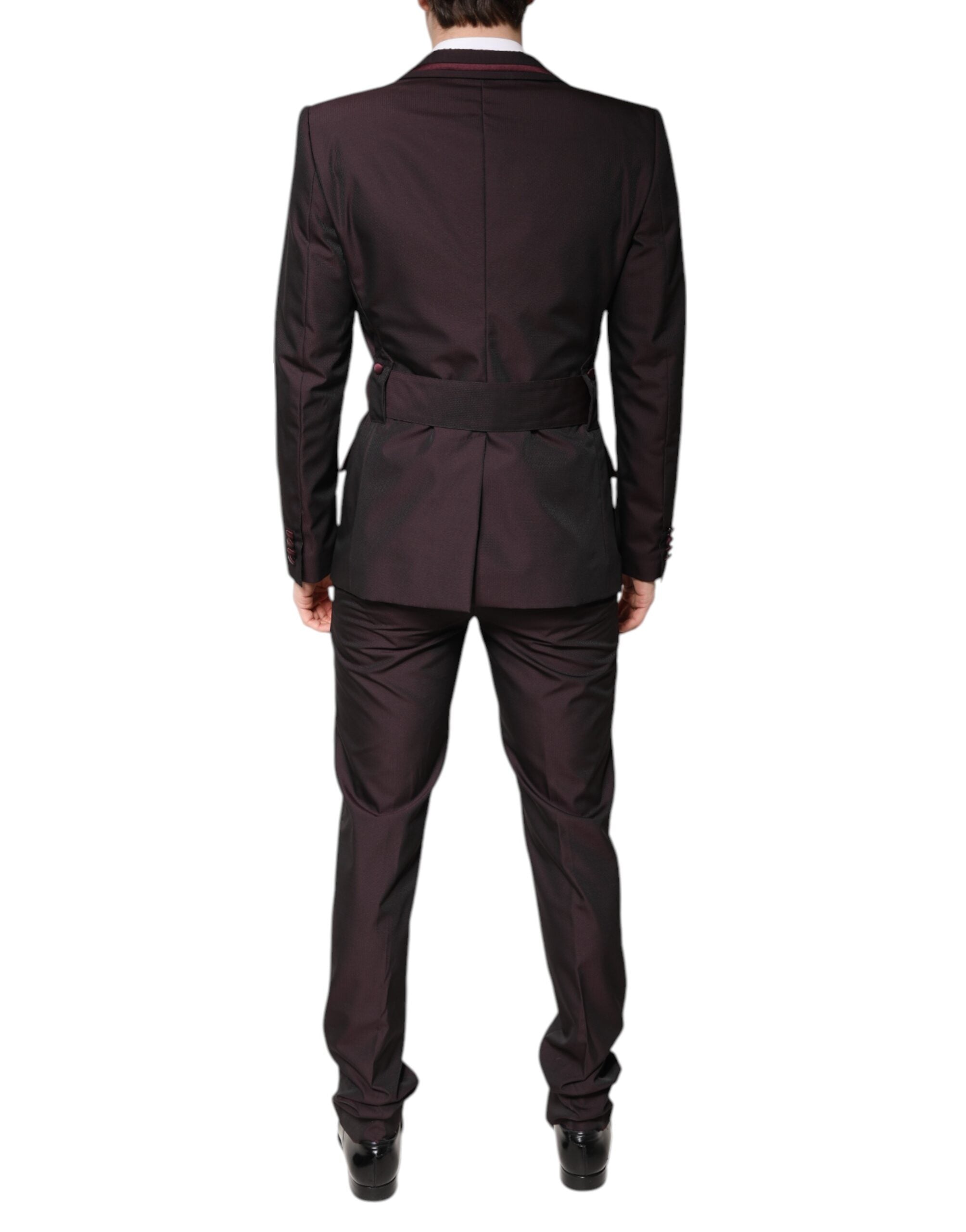 Dolce & Gabbana Maroon Single Breasted Formal 2 Piece Suit Dolce & Gabbana