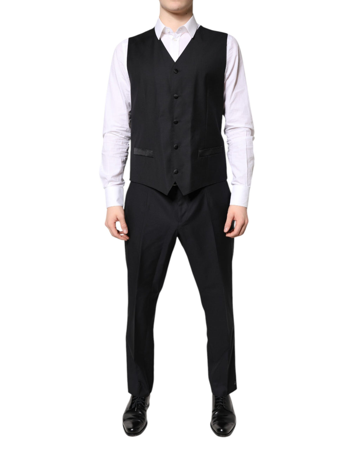 Dolce & Gabbana Black Double Breasted Formal 3 Piece Suit
