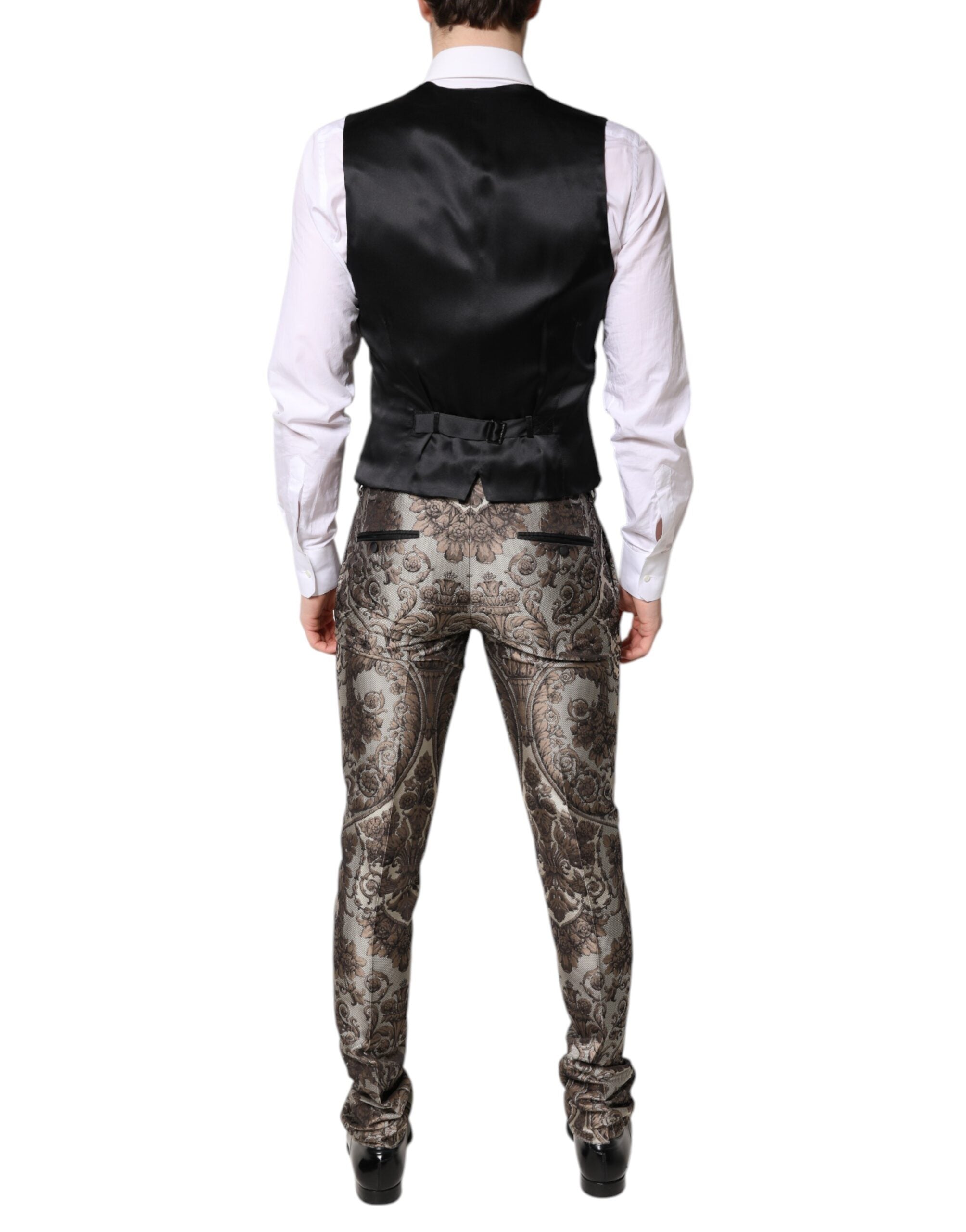 Dolce & Gabbana Multicolor Jacquard Single Breasted 3 Piece Suit Dolce & Gabbana