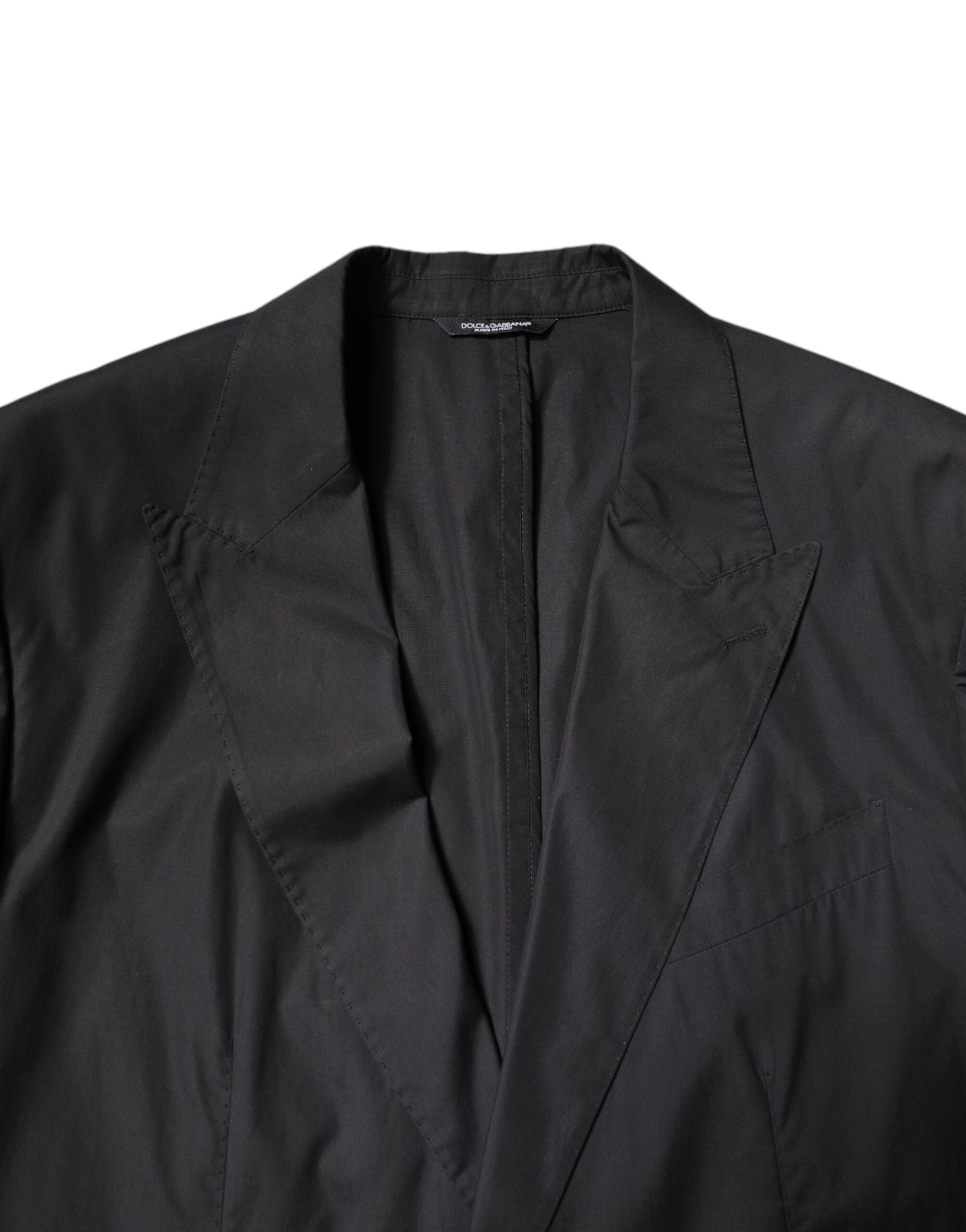 Dolce & Gabbana Black Cotton Single Breasted 2 Piece Suit Dolce & Gabbana